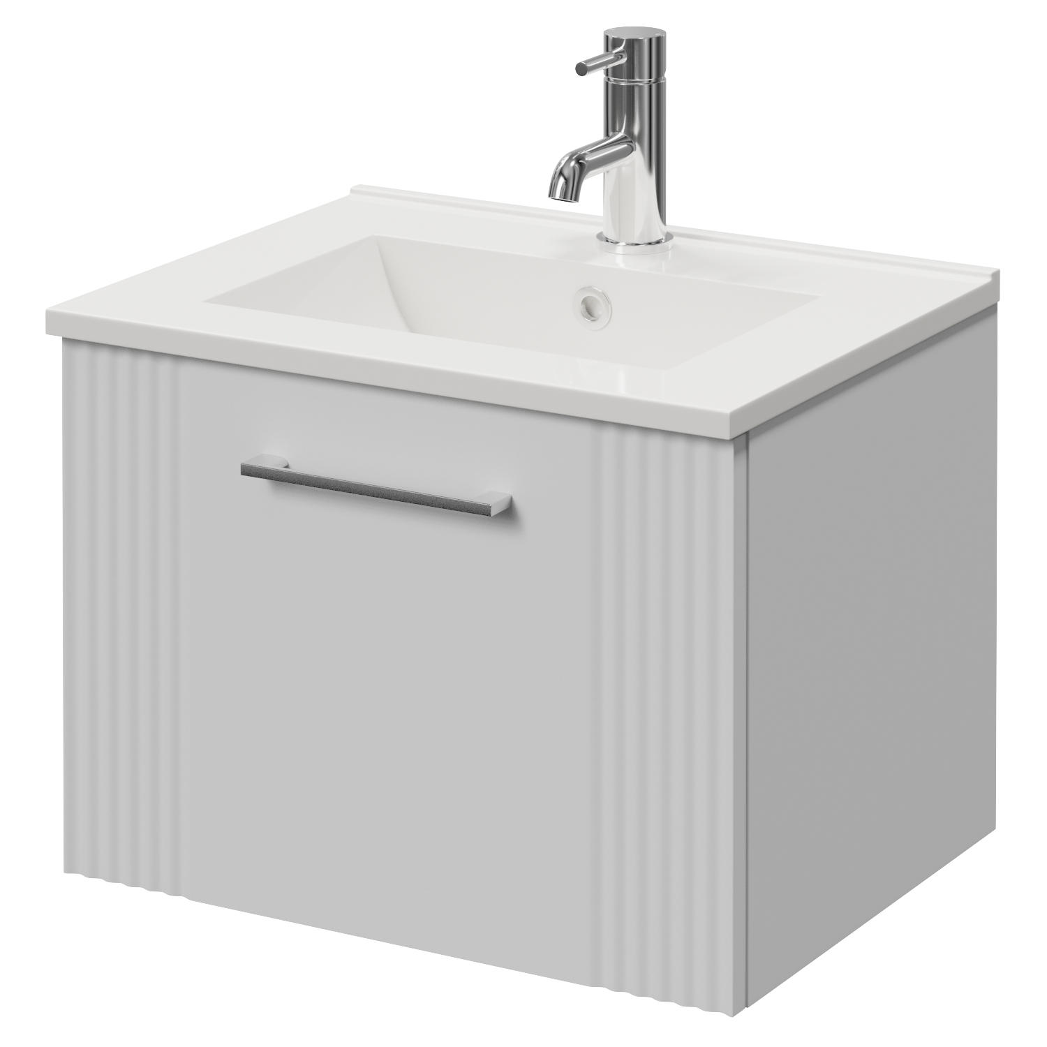 Avant Wall Mounted Single Drawer Vanity Unit with Angel Basin