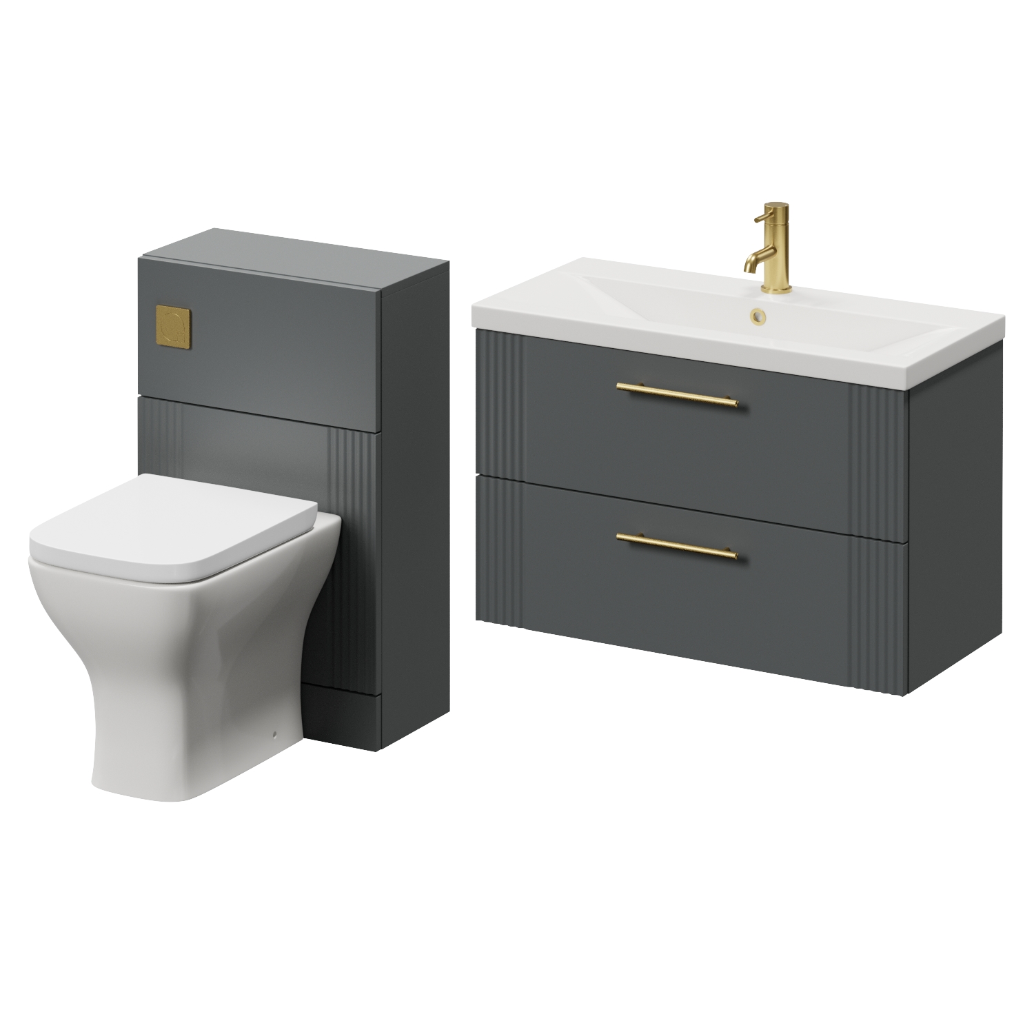 Avant Wall Mounted 2 Drawer Vanity Unit and Toilet Suite with Glide Basin