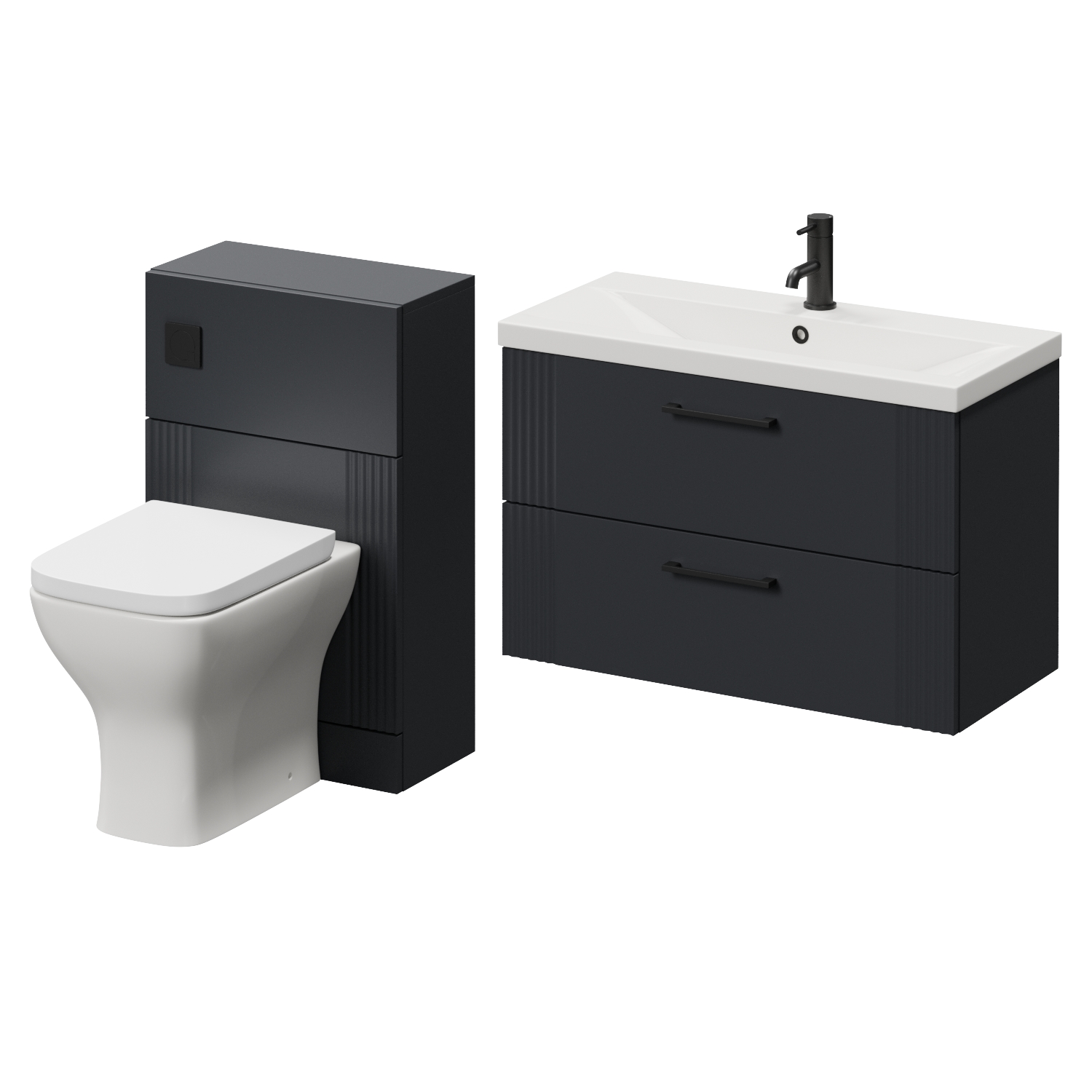 Avant Wall Mounted 2 Drawer Vanity Unit and Toilet Suite with Glide Basin