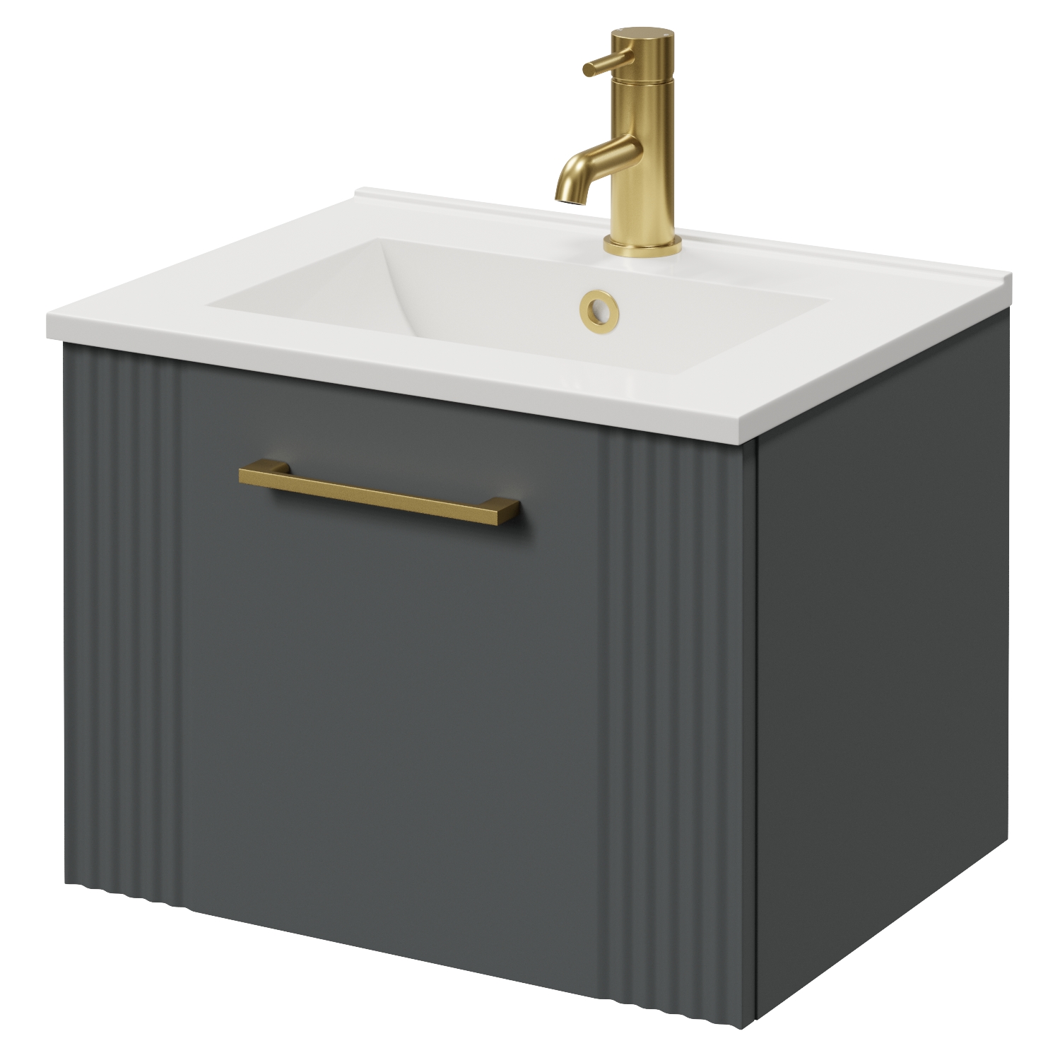 Avant Wall Mounted Single Drawer Vanity Unit with Angel Basin
