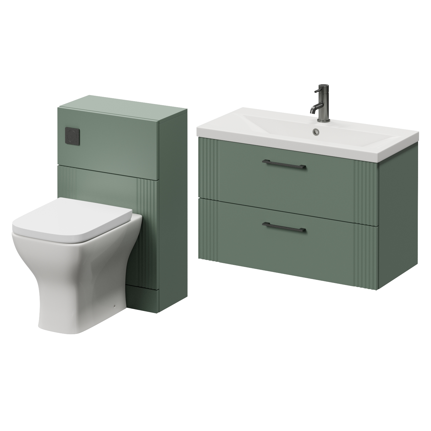 Avant Wall Mounted 2 Drawer Vanity Unit and Toilet Suite with Glide Basin