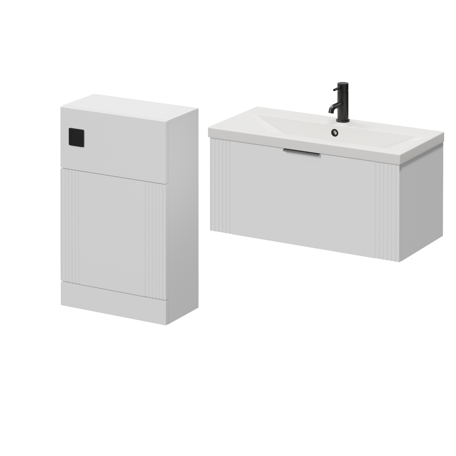 Avant Wall Mounted Single Drawer Vanity Unit and Toilet Suite with Glide Basin