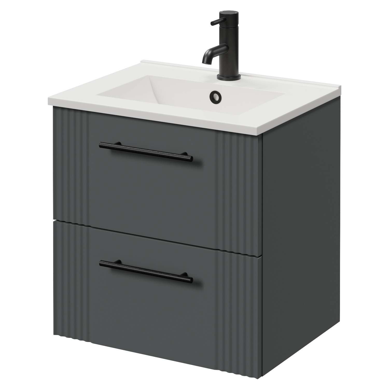 Avant Wall Mounted 2 Drawer Vanity Unit with Angel Basin
