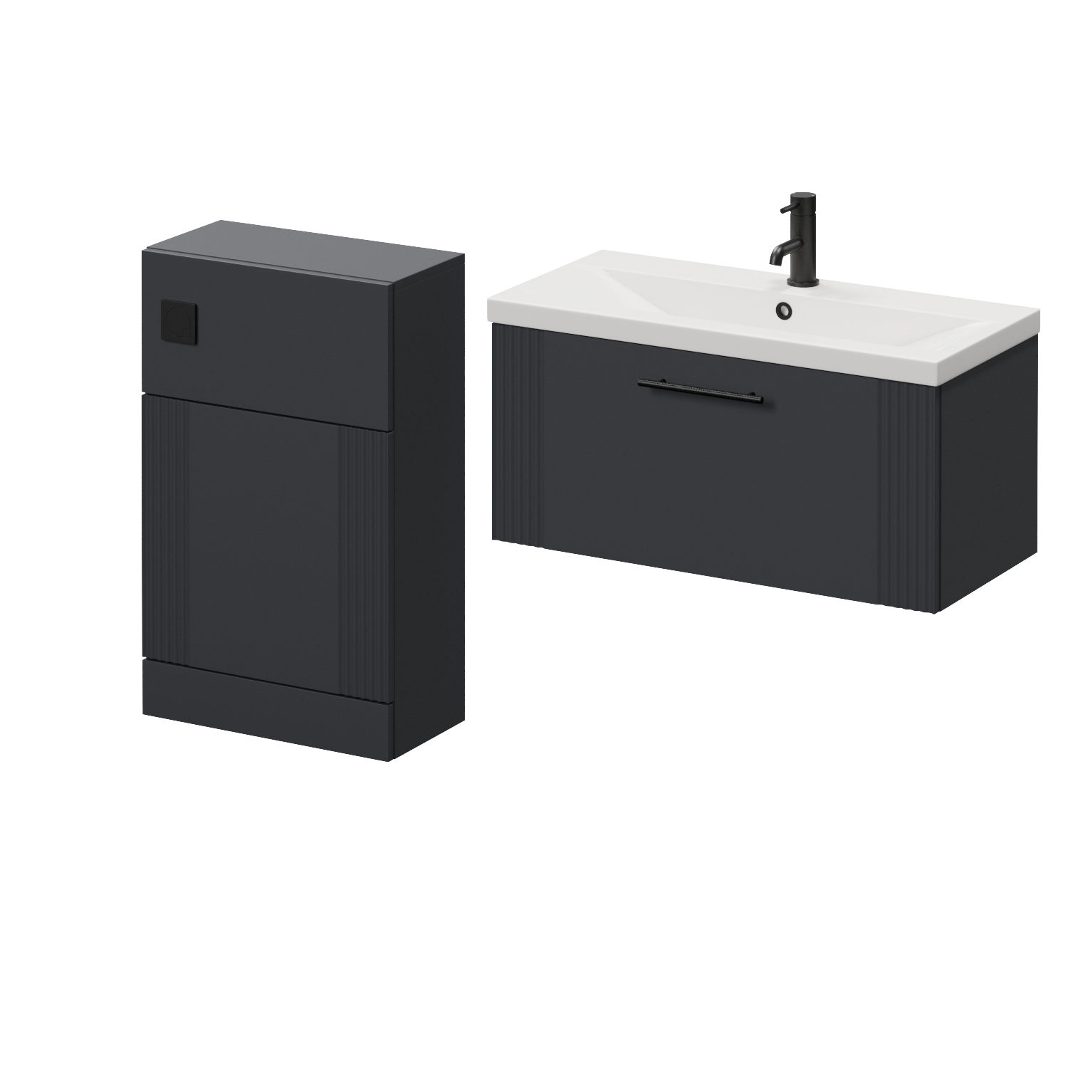 Avant Wall Mounted Single Drawer Vanity Unit and Toilet Suite with Glide Basin