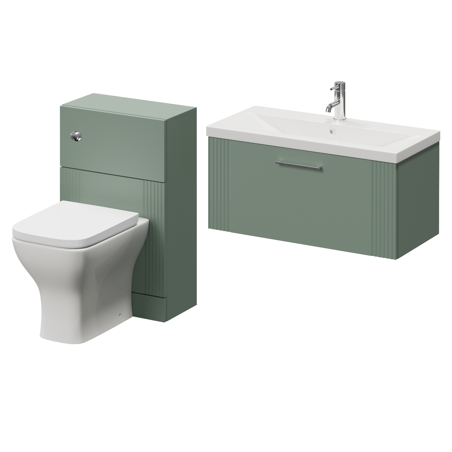 Avant Wall Mounted Single Drawer Vanity Unit and Toilet Suite with Glide Basin