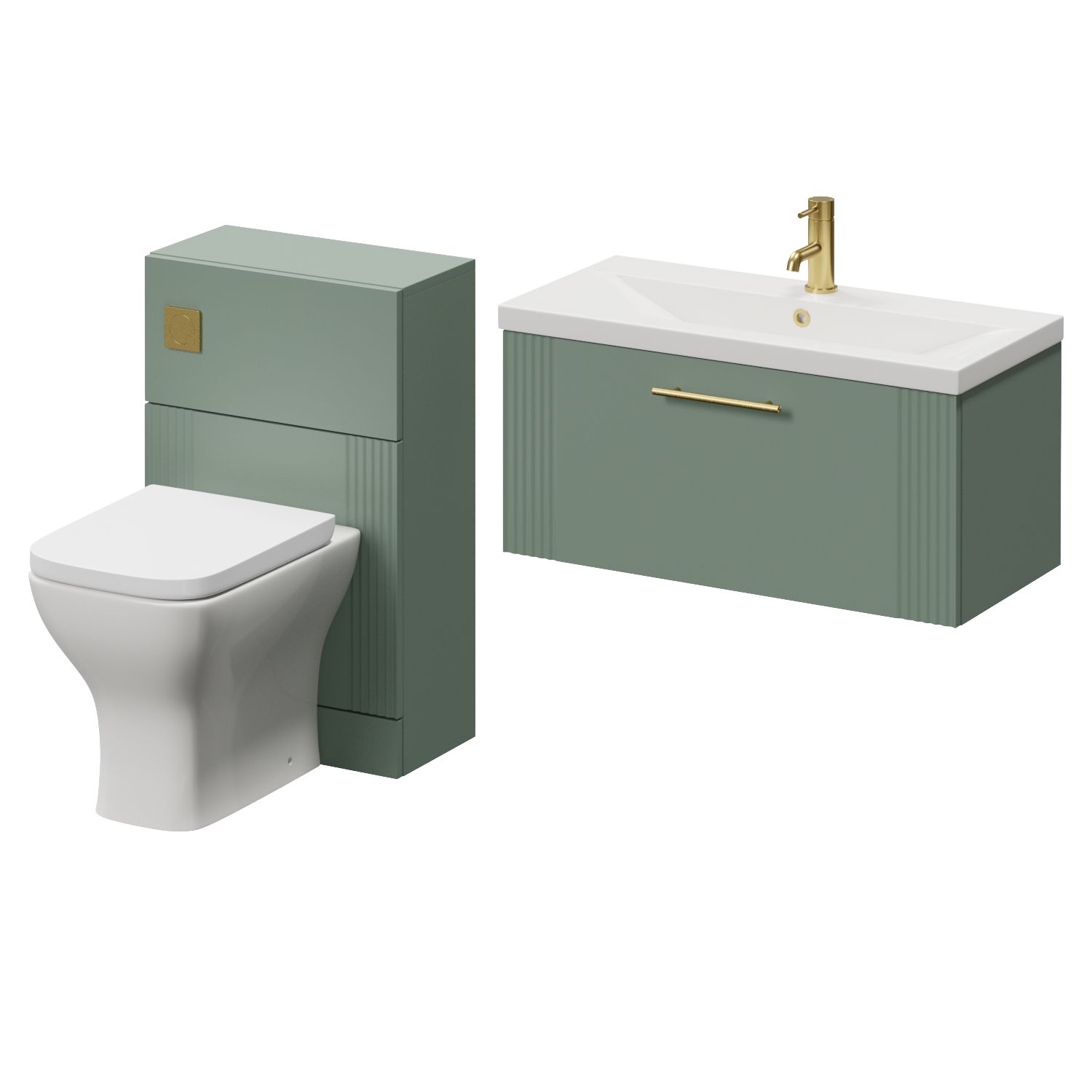 Avant Wall Mounted Single Drawer Vanity Unit and Toilet Suite with Glide Basin