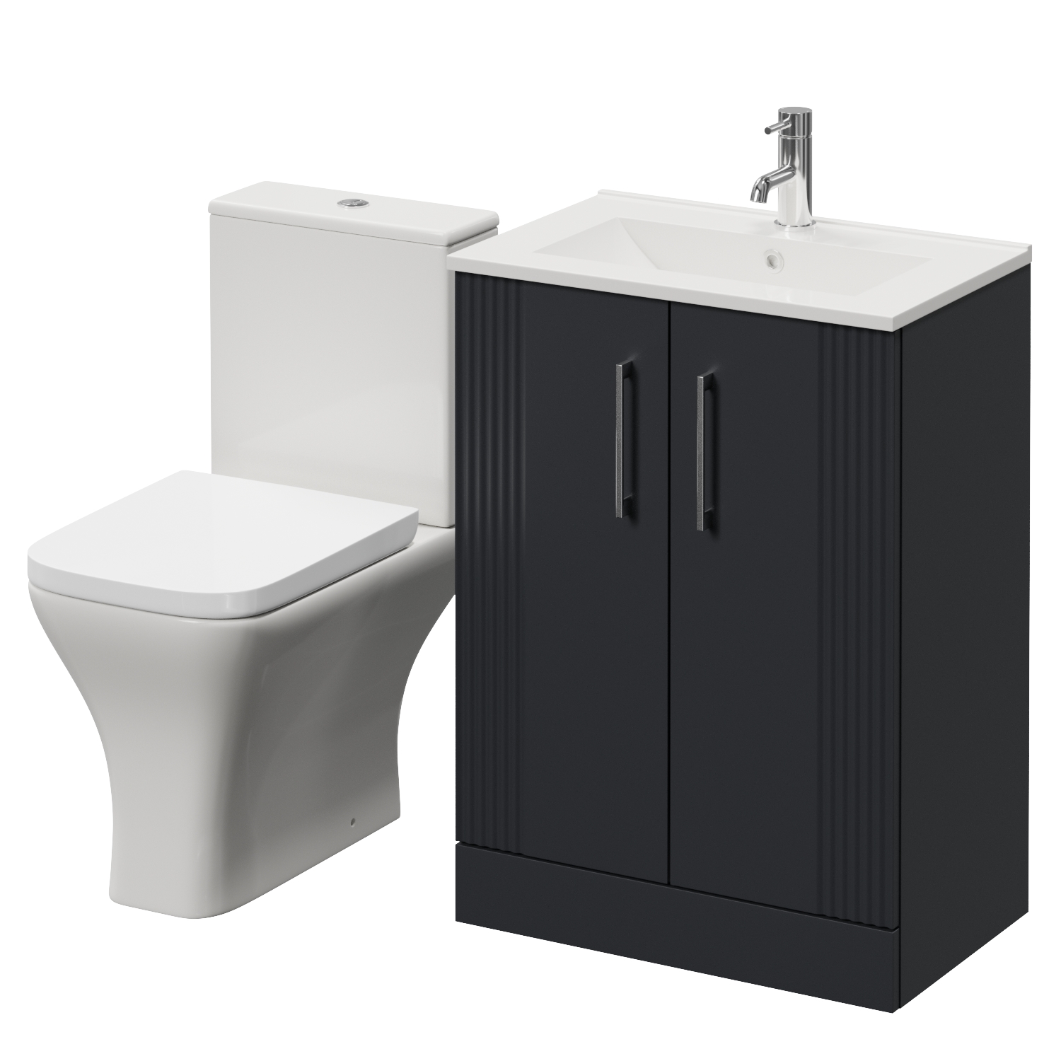 Avant 2 Door Vanity Unit and Kingston Toilet Suite with Angel Basin