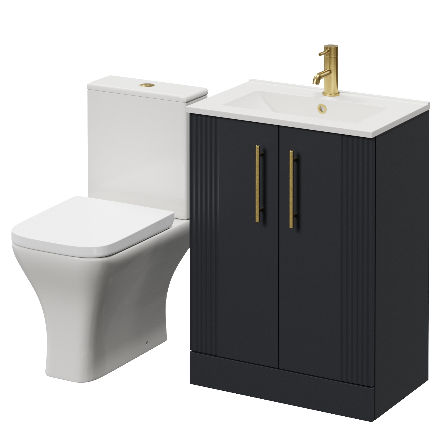 Avant 2 Door Vanity Unit and Kingston Toilet Suite with Angel Basin