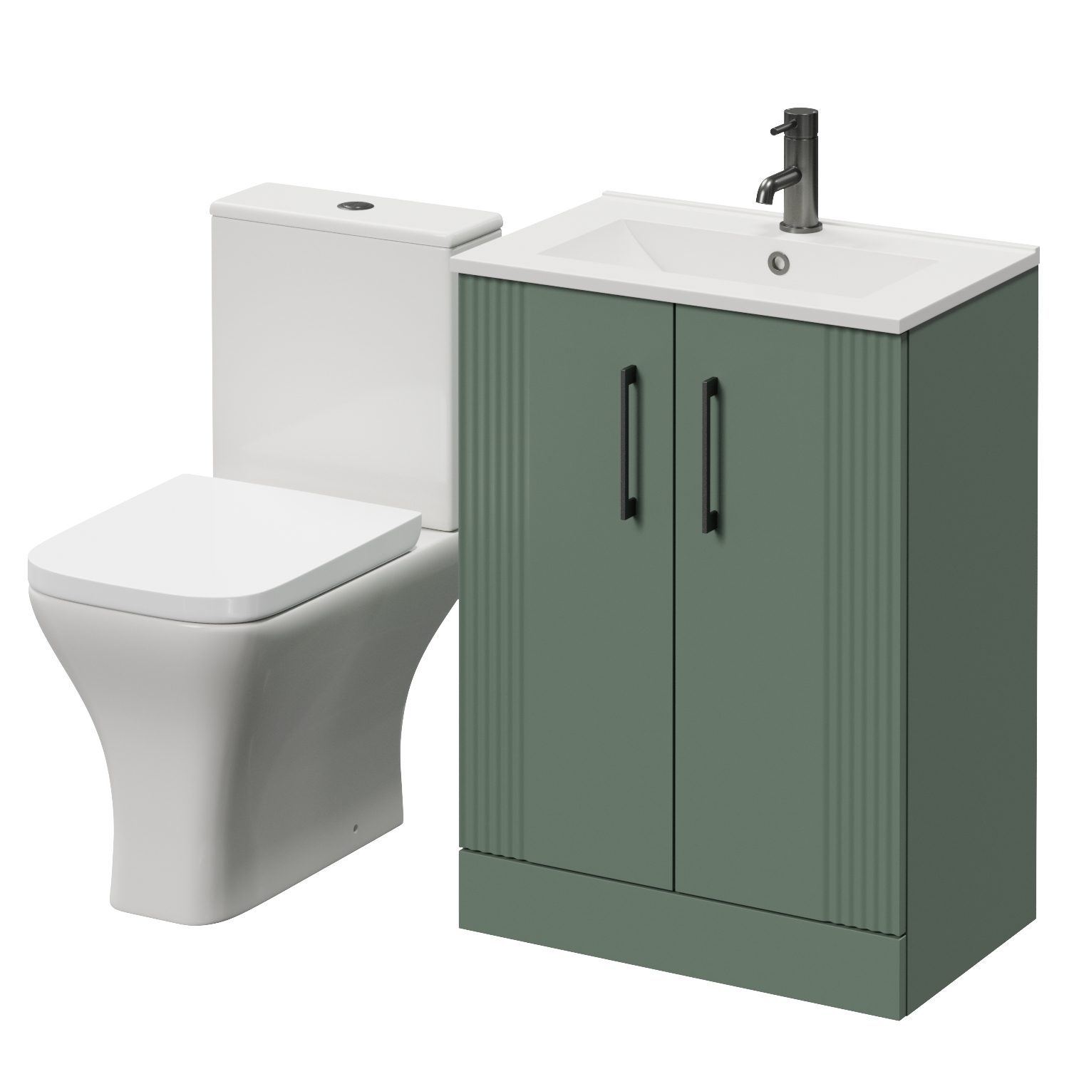 Avant 2 Door Vanity Unit and Kingston Toilet Suite with Angel Basin