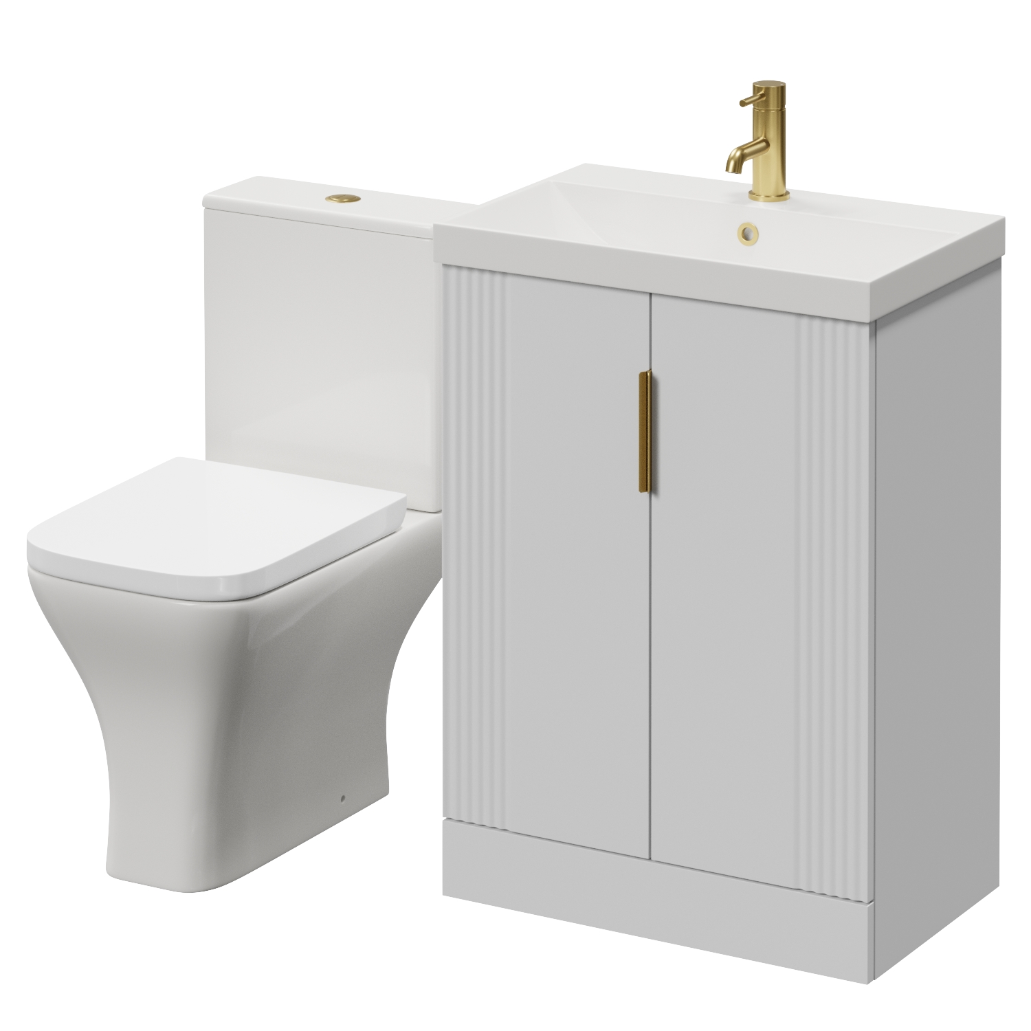 Avant 2 Door Vanity Unit and Kingston Toilet Suite with Rimini Basin
