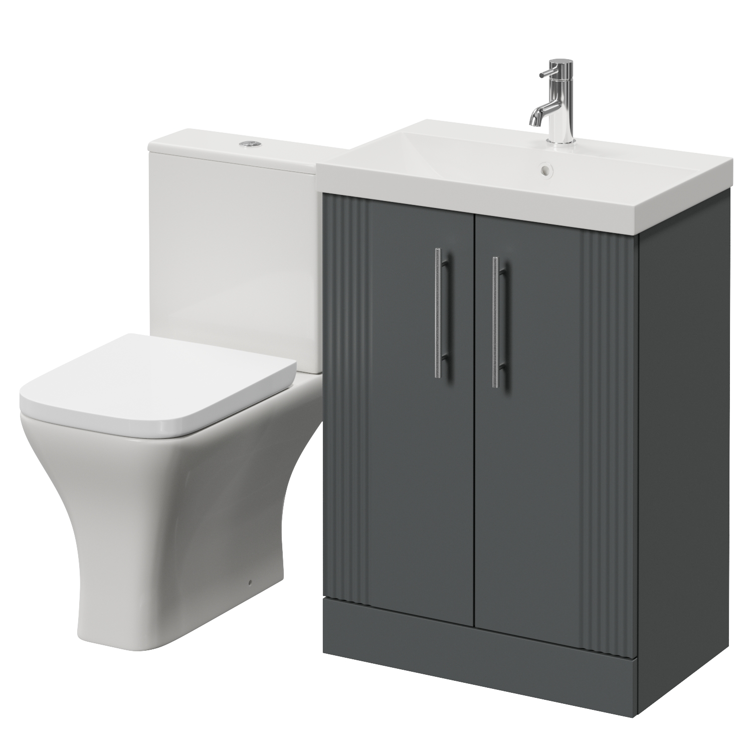 Avant 2 Door Vanity Unit and Kingston Toilet Suite with Rimini Basin