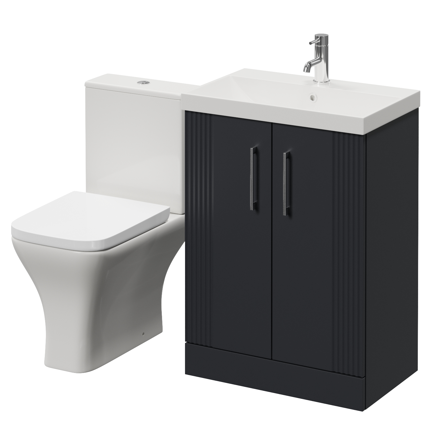 Avant 2 Door Vanity Unit and Kingston Toilet Suite with Rimini Basin