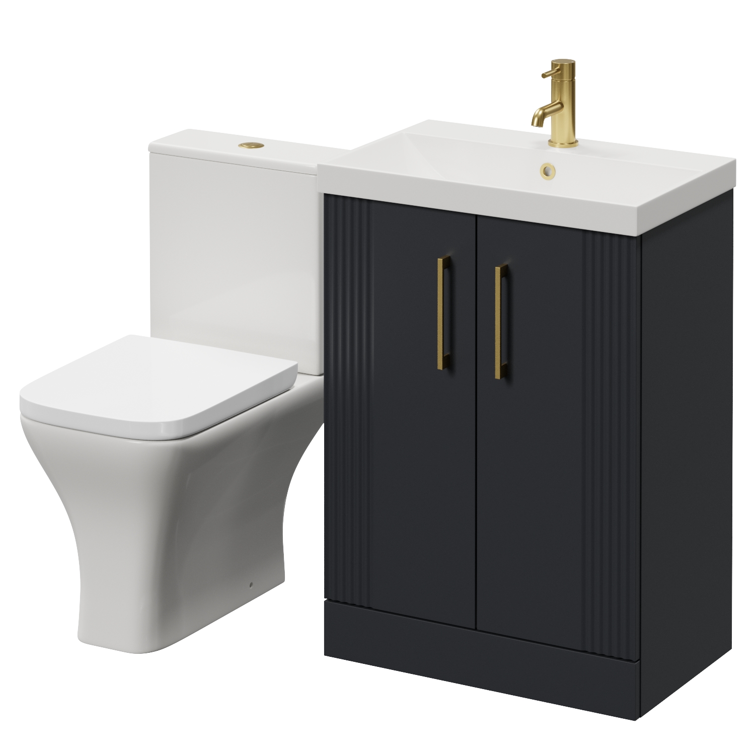Avant 2 Door Vanity Unit and Kingston Toilet Suite with Rimini Basin