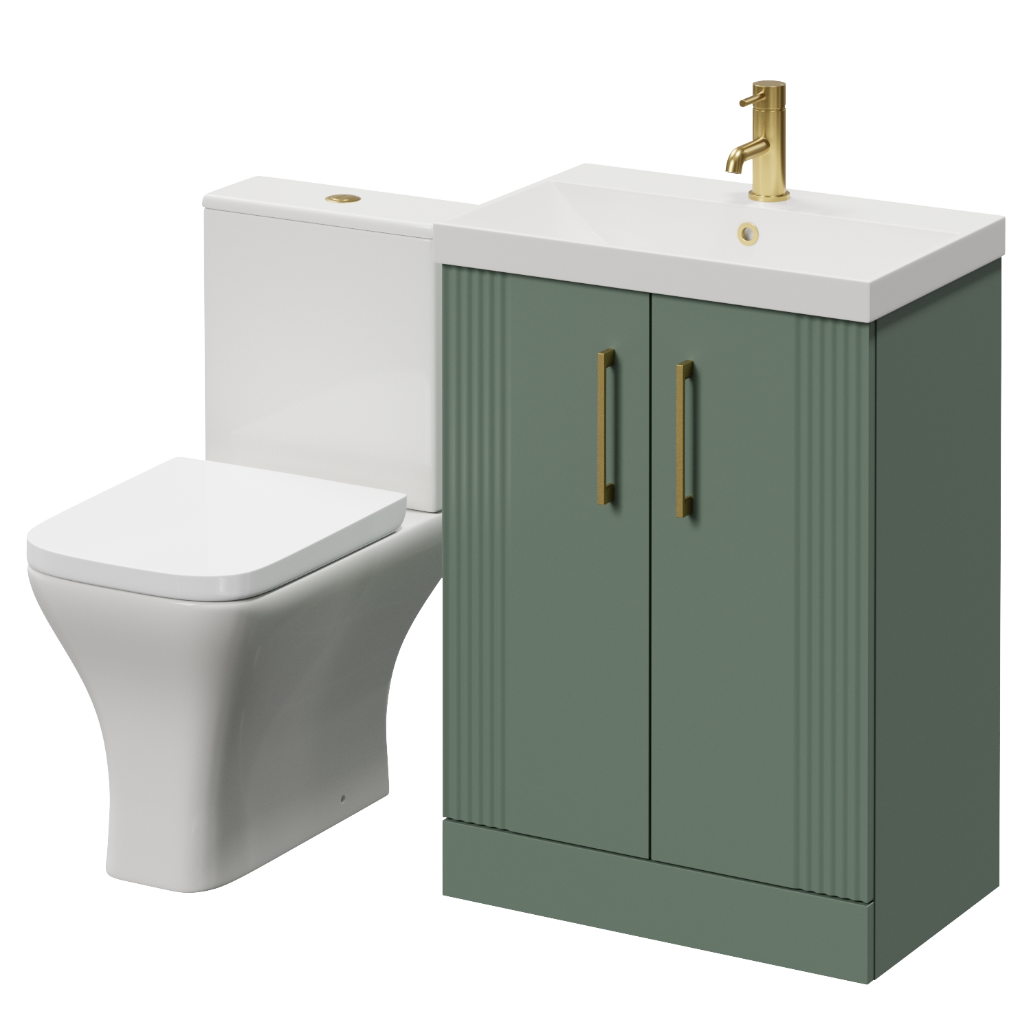 Avant 2 Door Vanity Unit and Kingston Toilet Suite with Rimini Basin