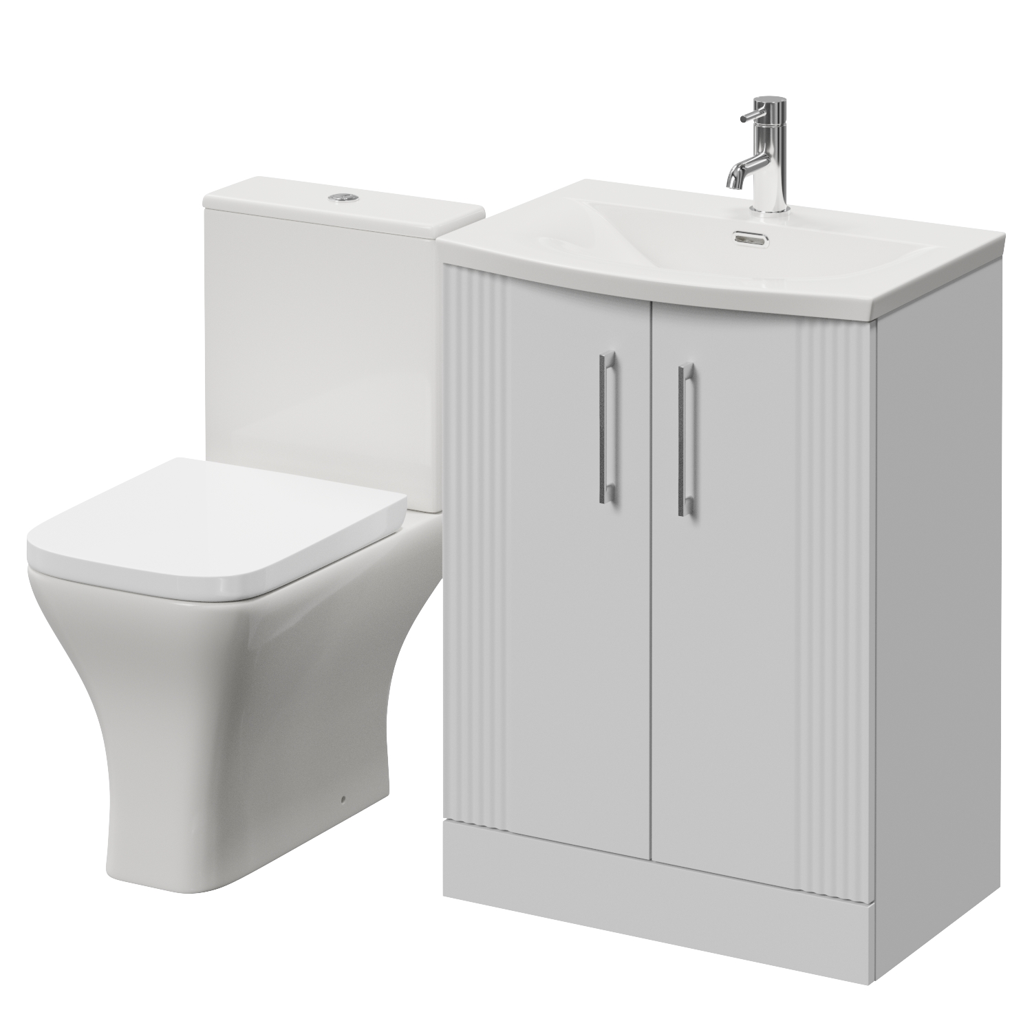 Avant 2 Door Vanity Unit and Kingston Toilet Suite with Arc Basin