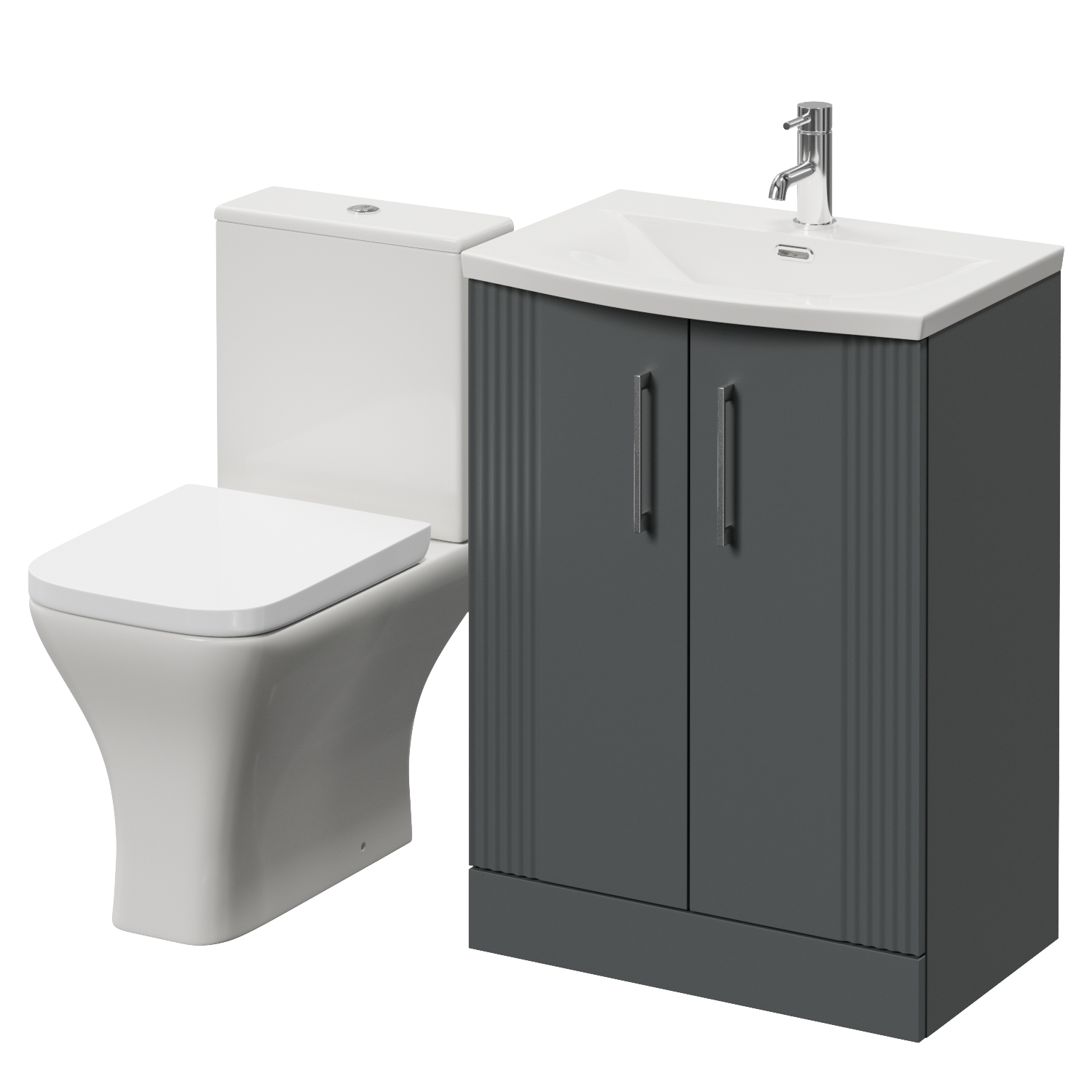 Avant 2 Door Vanity Unit and Kingston Toilet Suite with Arc Basin