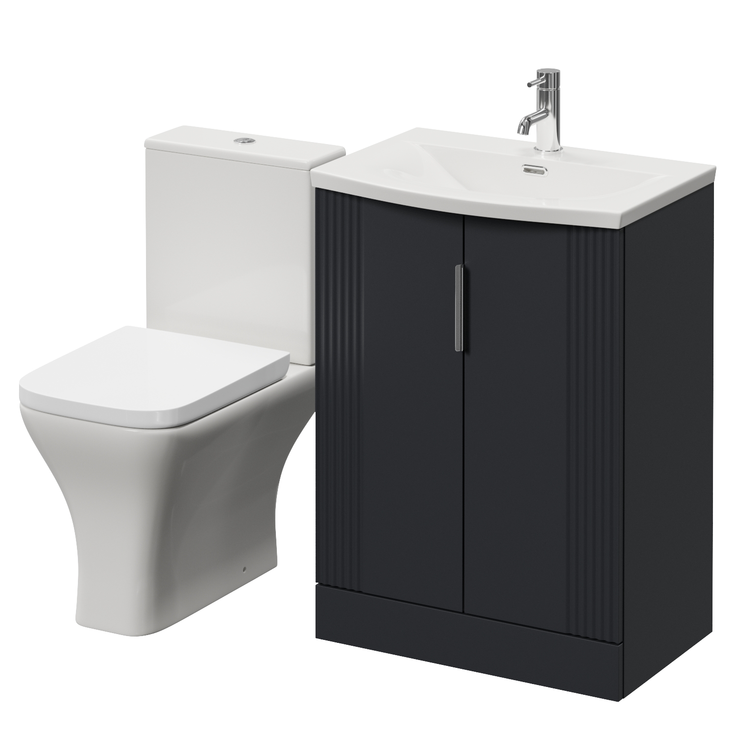 Avant 2 Door Vanity Unit and Kingston Toilet Suite with Arc Basin