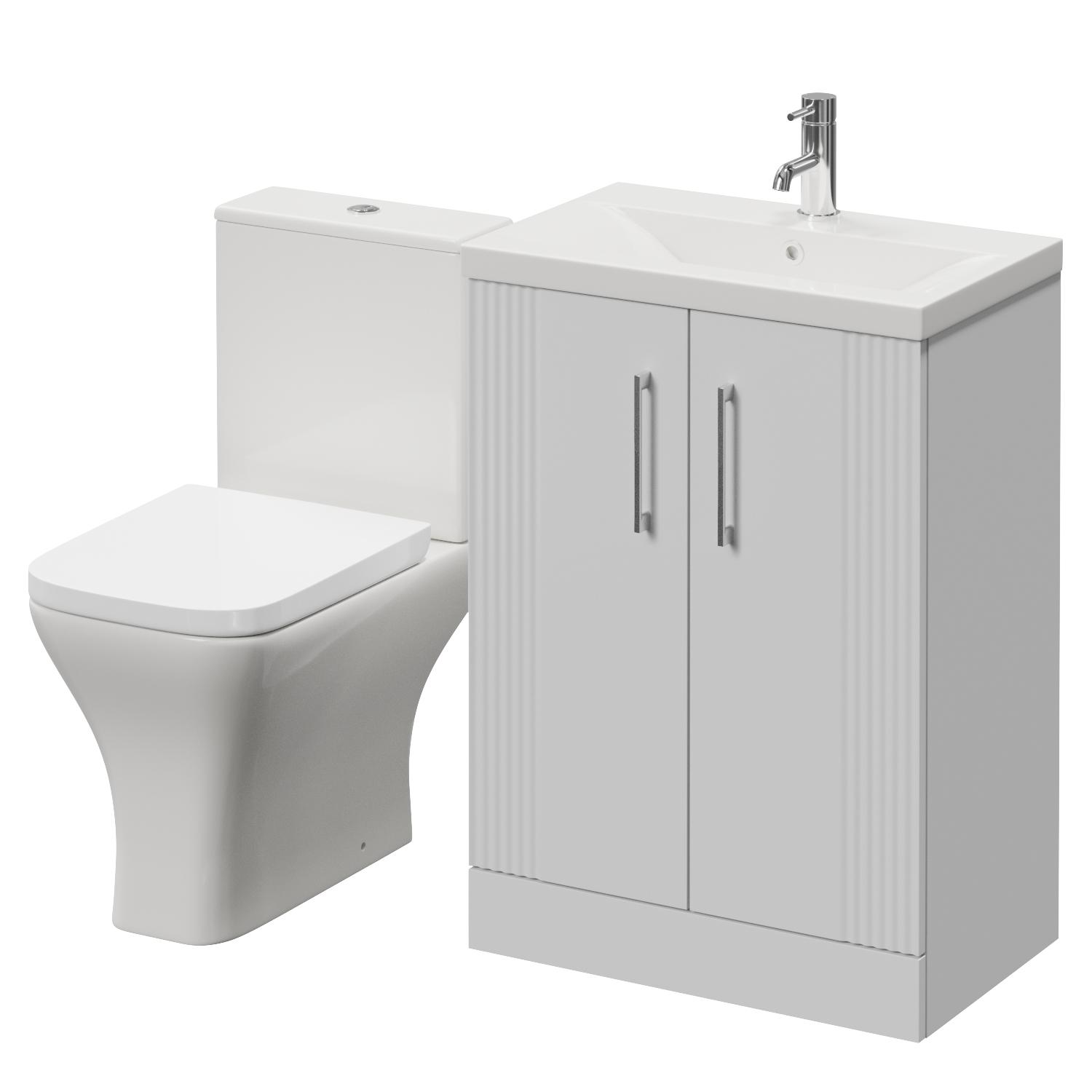 Avant 2 Door Vanity Unit and Kingston Toilet Suite with Glide Basin