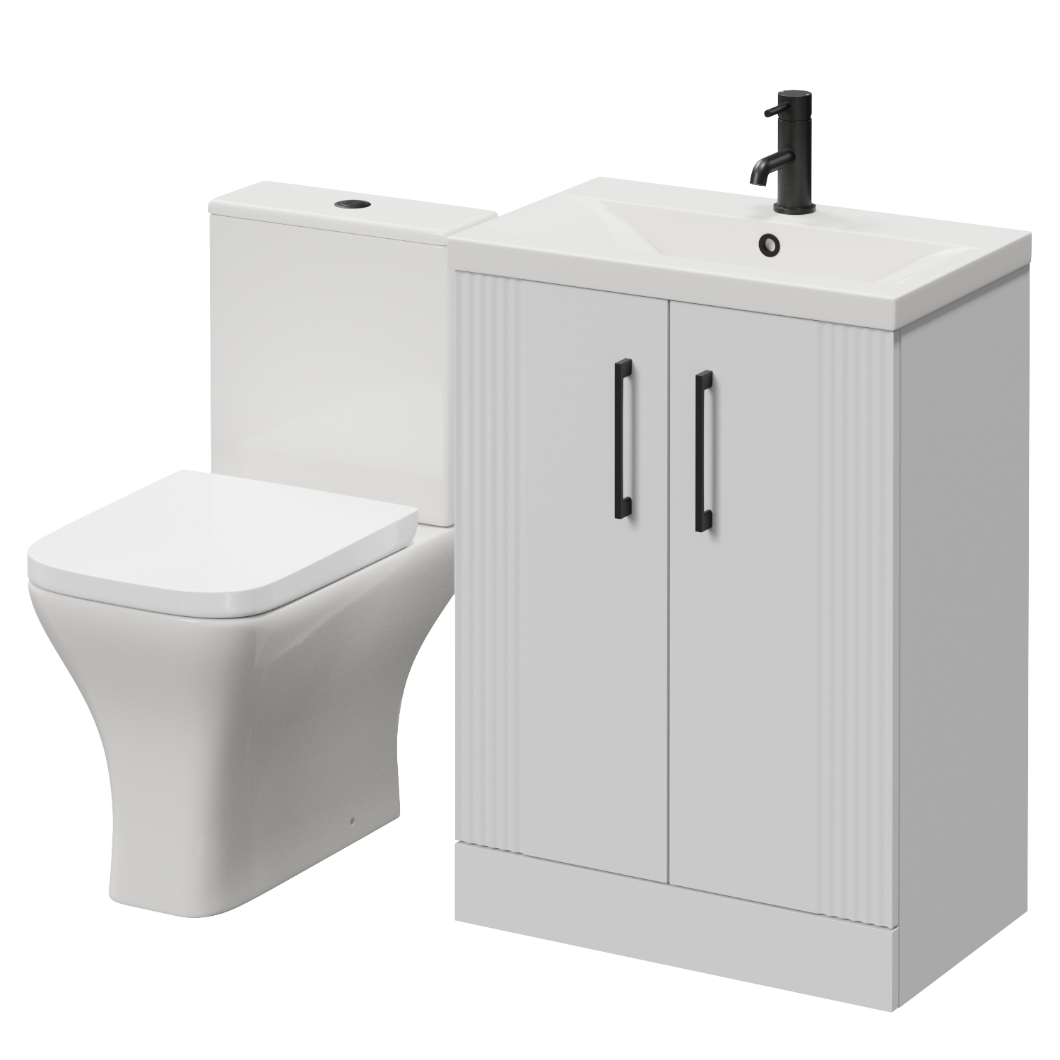 Avant 2 Door Vanity Unit and Kingston Toilet Suite with Glide Basin