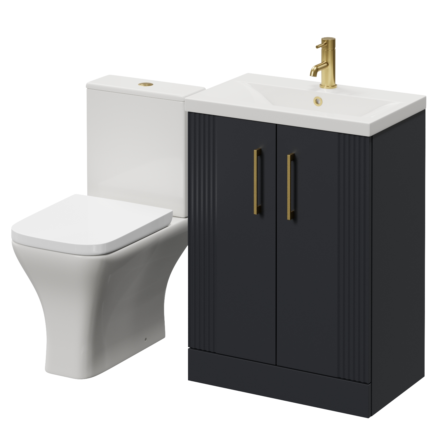 Avant 2 Door Vanity Unit and Kingston Toilet Suite with Glide Basin