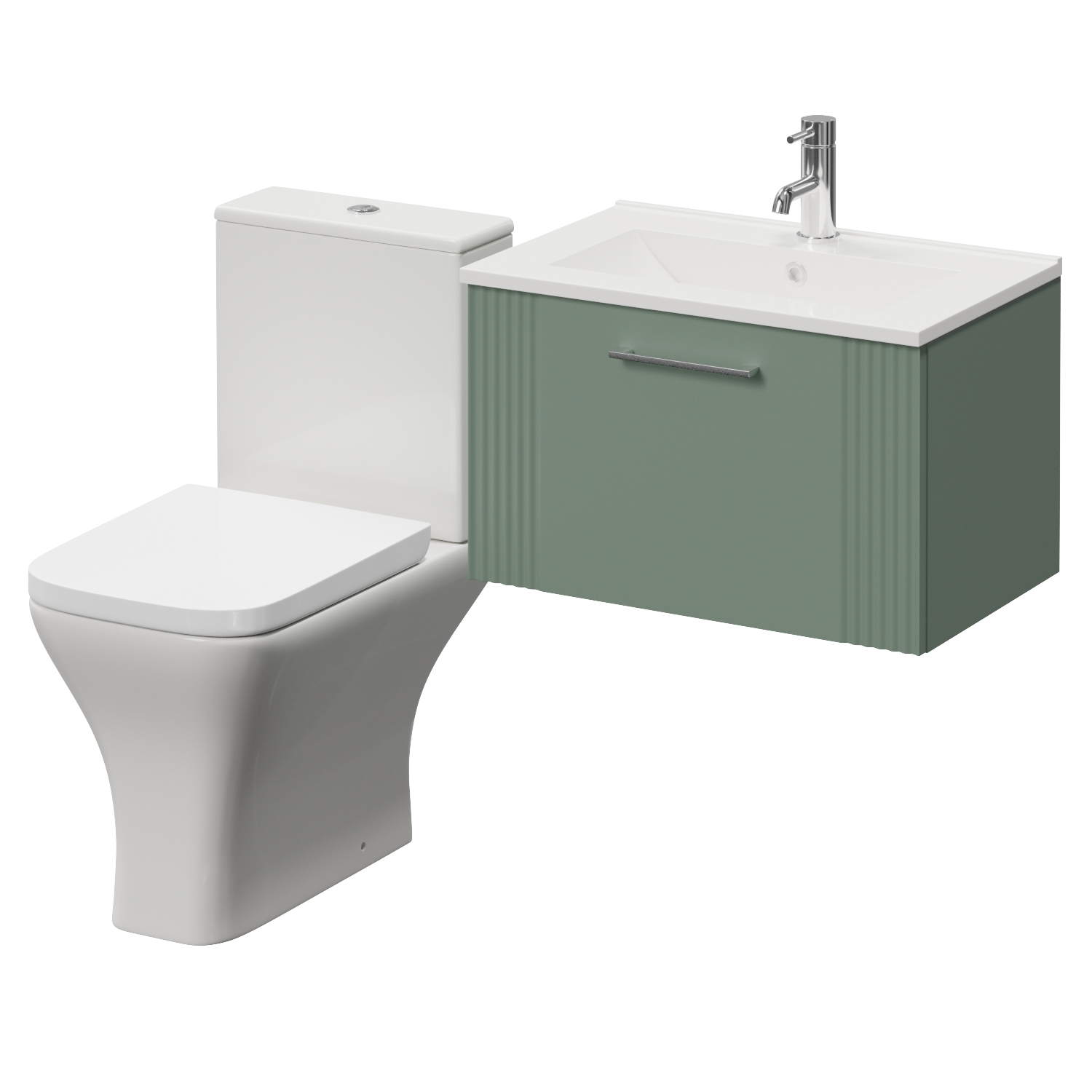 Avant Wall Mounted Single Drawer Vanity Unit and Kingston Toilet Suite with Angel Basin