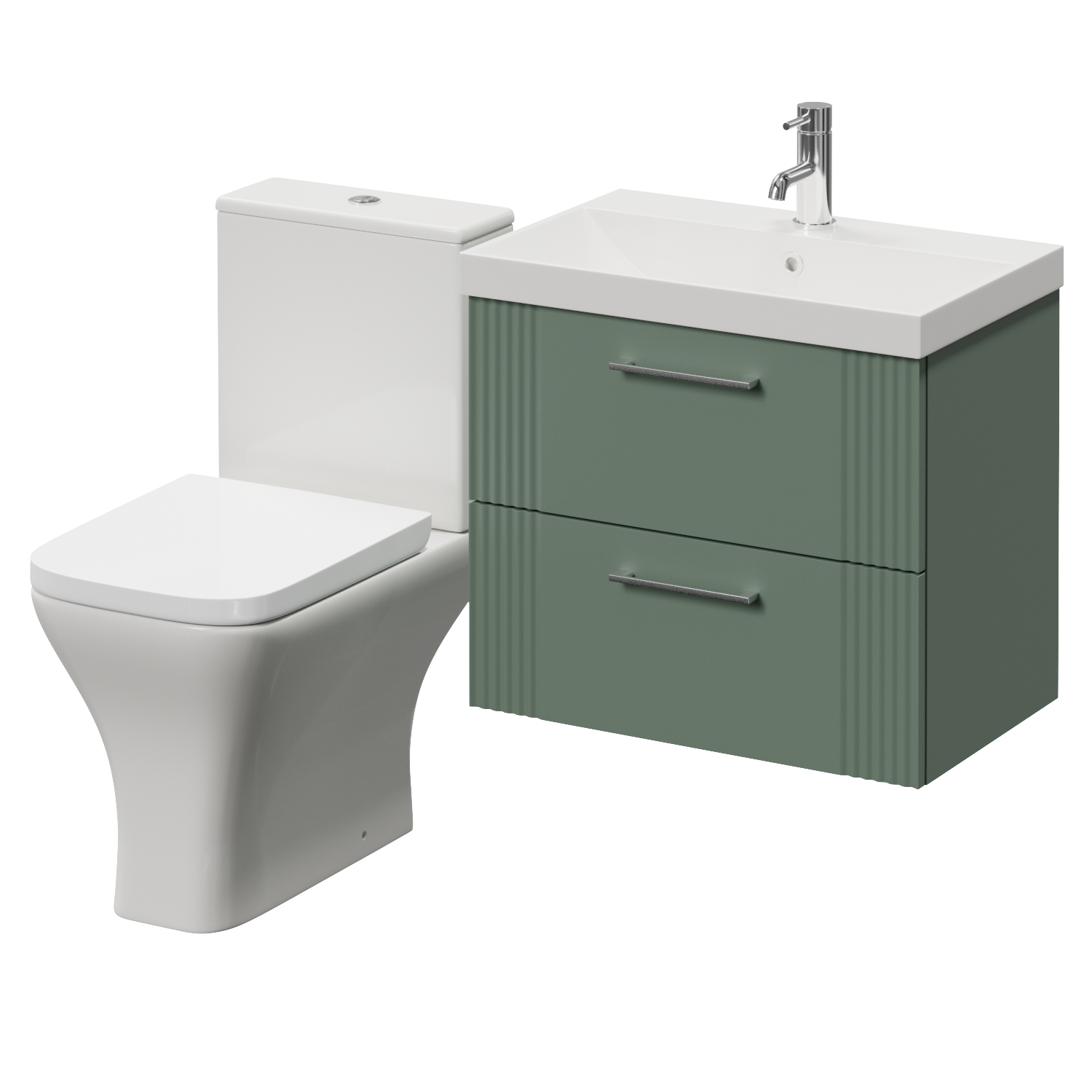 Avant Wall Mounted 2 Drawer Vanity Unit and Kingston Toilet Suite with Rimini Basin