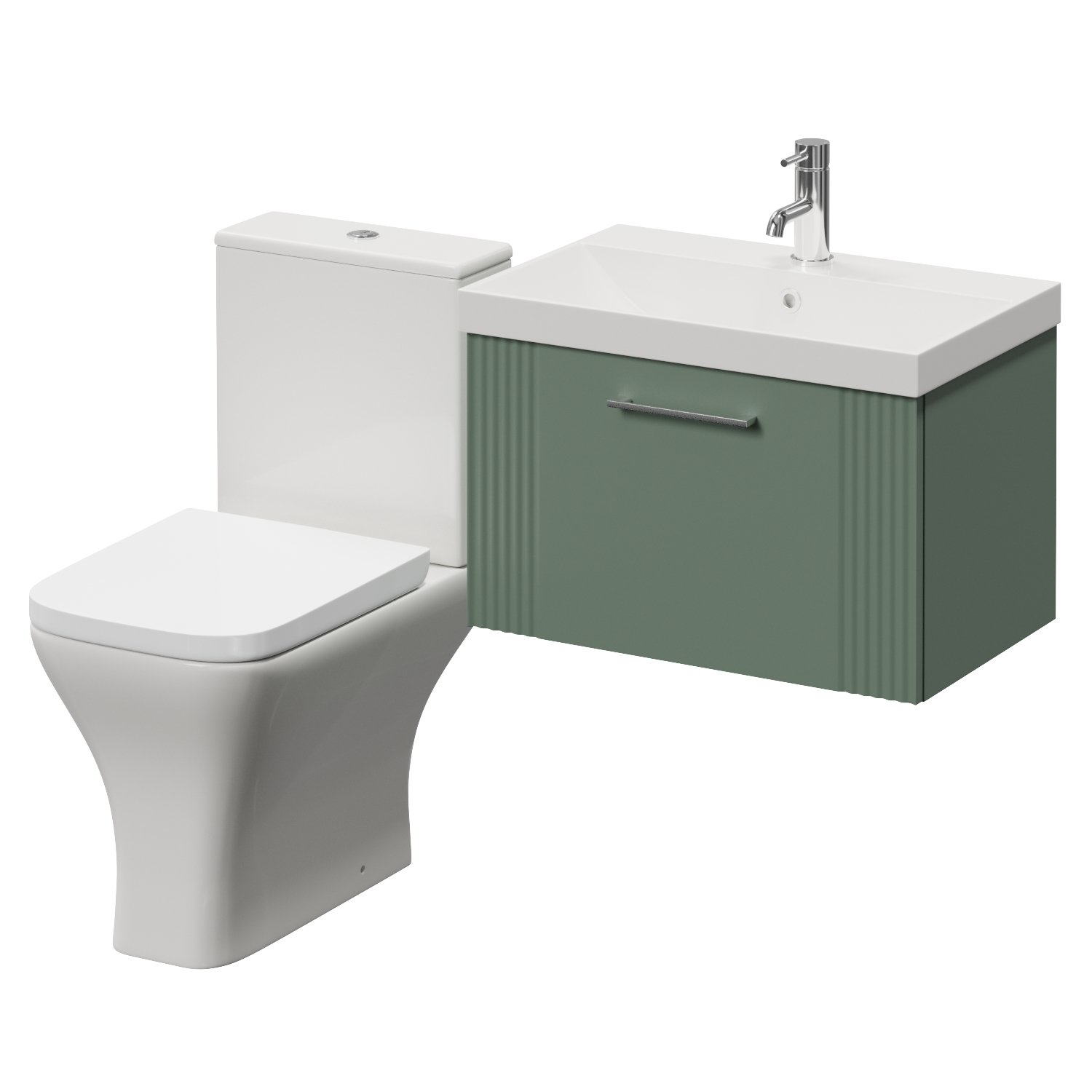 Avant Wall Mounted Single Drawer Vanity Unit and Kingston Toilet Suite with Rimini Basin