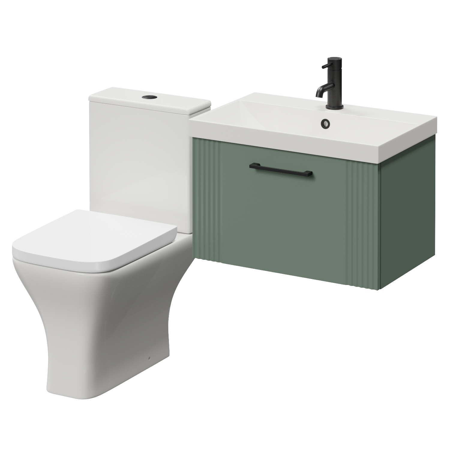 Avant Wall Mounted Single Drawer Vanity Unit and Kingston Toilet Suite with Rimini Basin