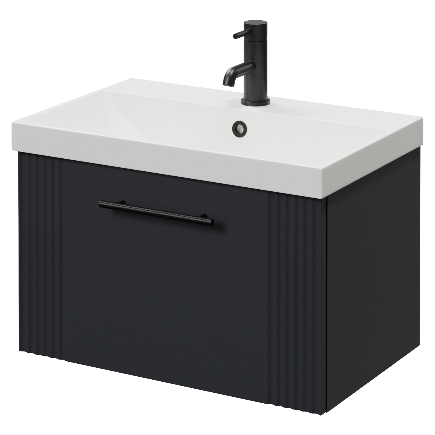 Avant Wall Mounted Single Drawer Vanity Unit with Rimini Basin