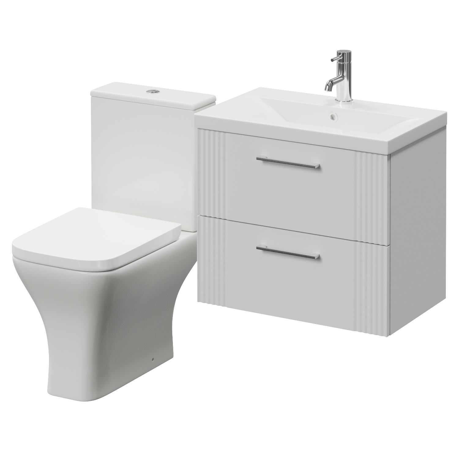 Avant Wall Mounted 2 Drawer Vanity Unit and Kingston Toilet Suite with Glide Basin