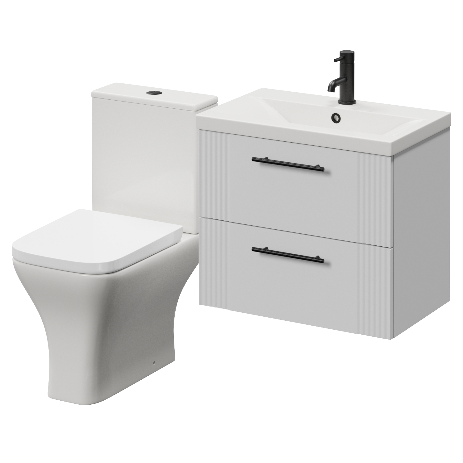 Avant Wall Mounted 2 Drawer Vanity Unit and Kingston Toilet Suite with Glide Basin