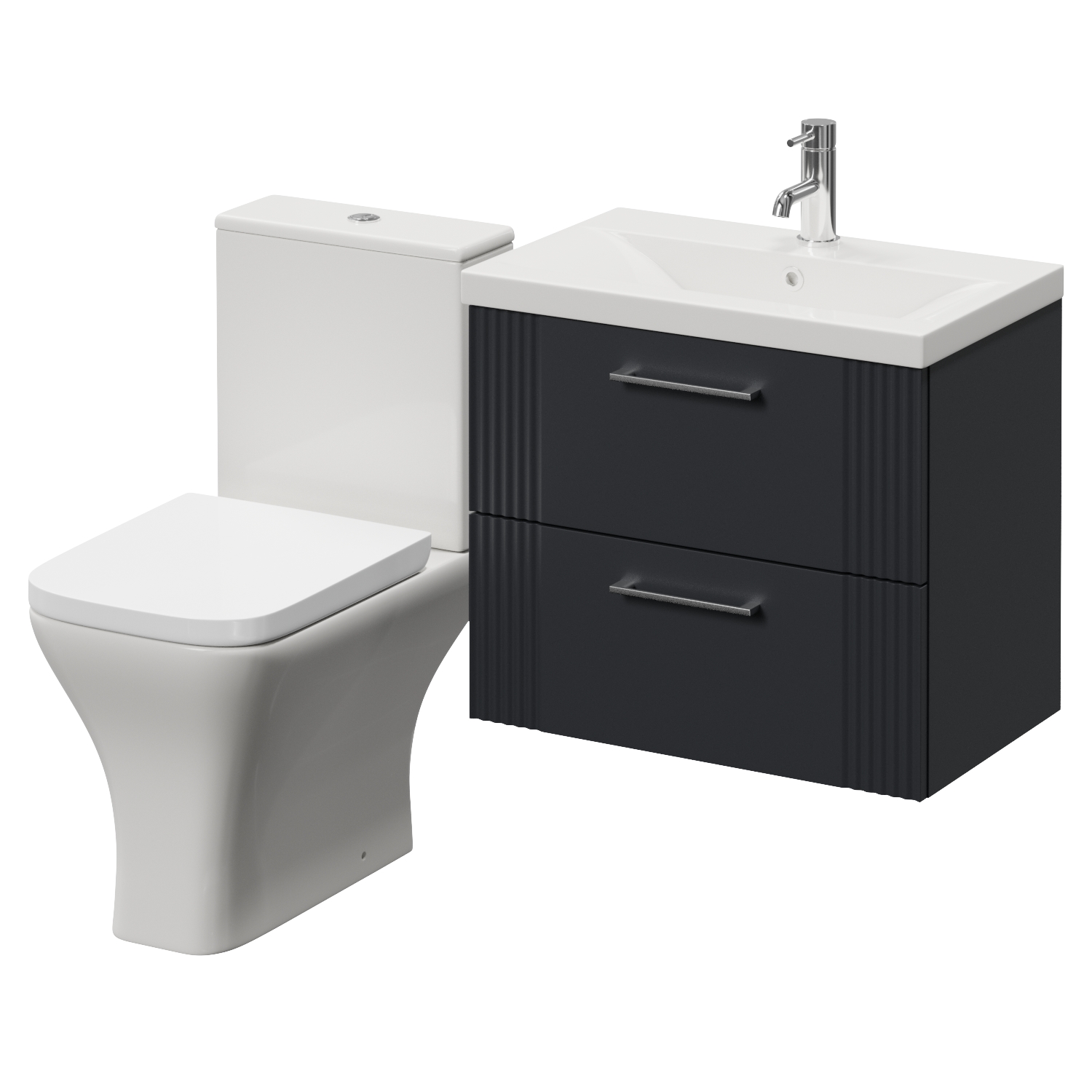 Avant Wall Mounted 2 Drawer Vanity Unit and Kingston Toilet Suite with Glide Basin