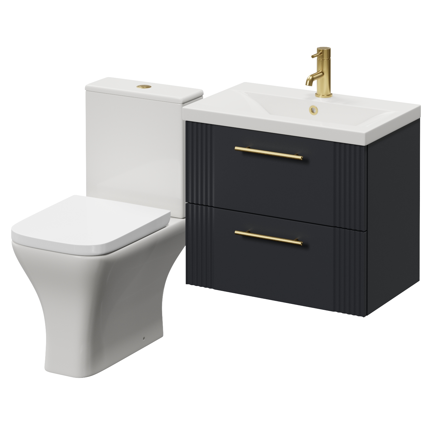 Avant Wall Mounted 2 Drawer Vanity Unit and Kingston Toilet Suite with Glide Basin