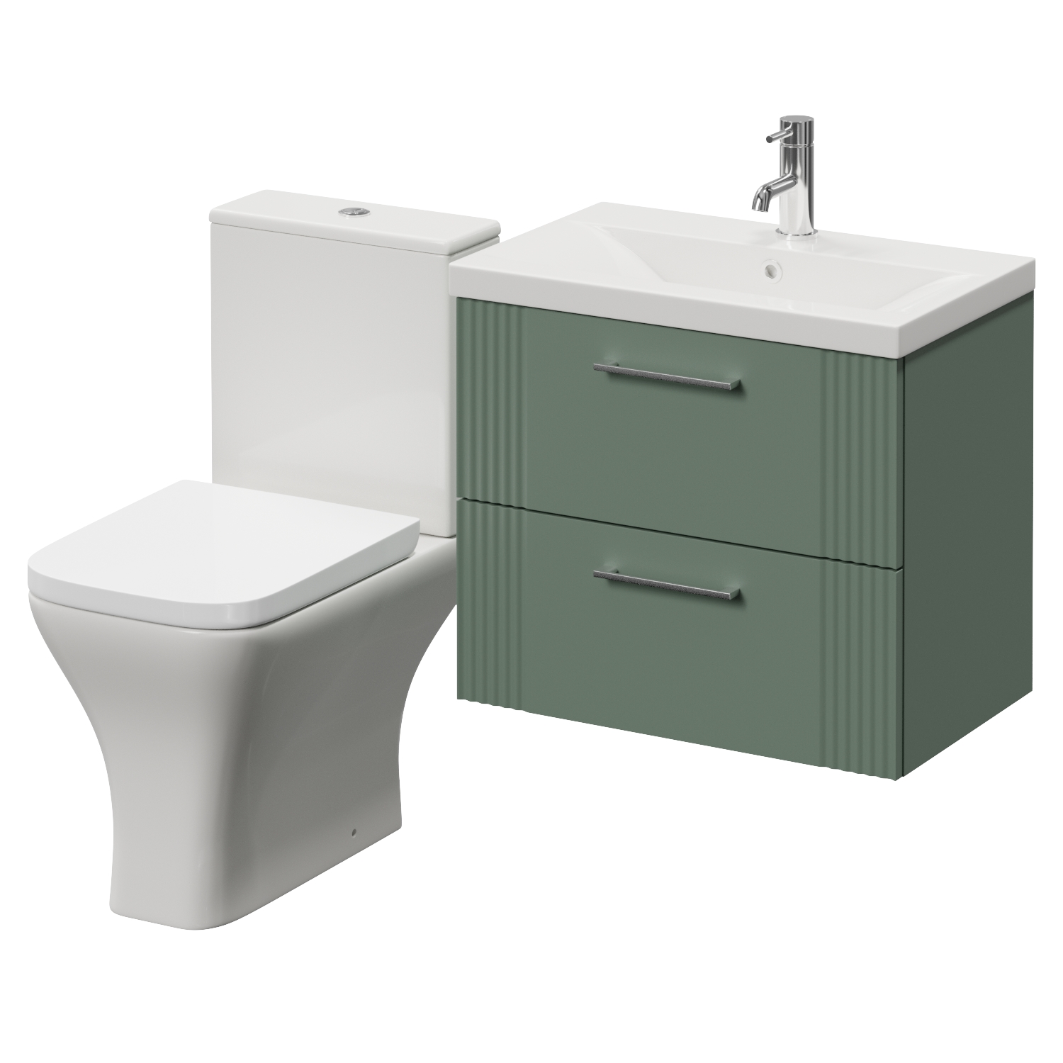 Avant Wall Mounted 2 Drawer Vanity Unit and Kingston Toilet Suite with Glide Basin