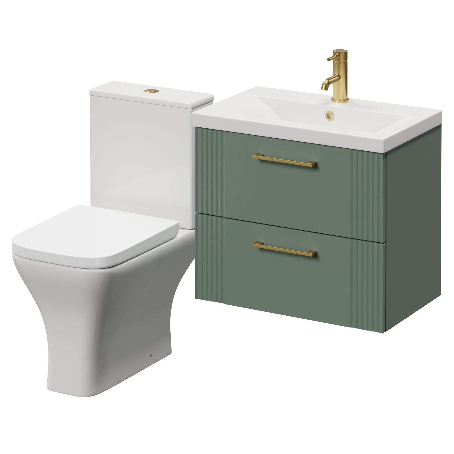 Avant Wall Mounted 2 Drawer Vanity Unit and Kingston Toilet Suite with Glide Basin