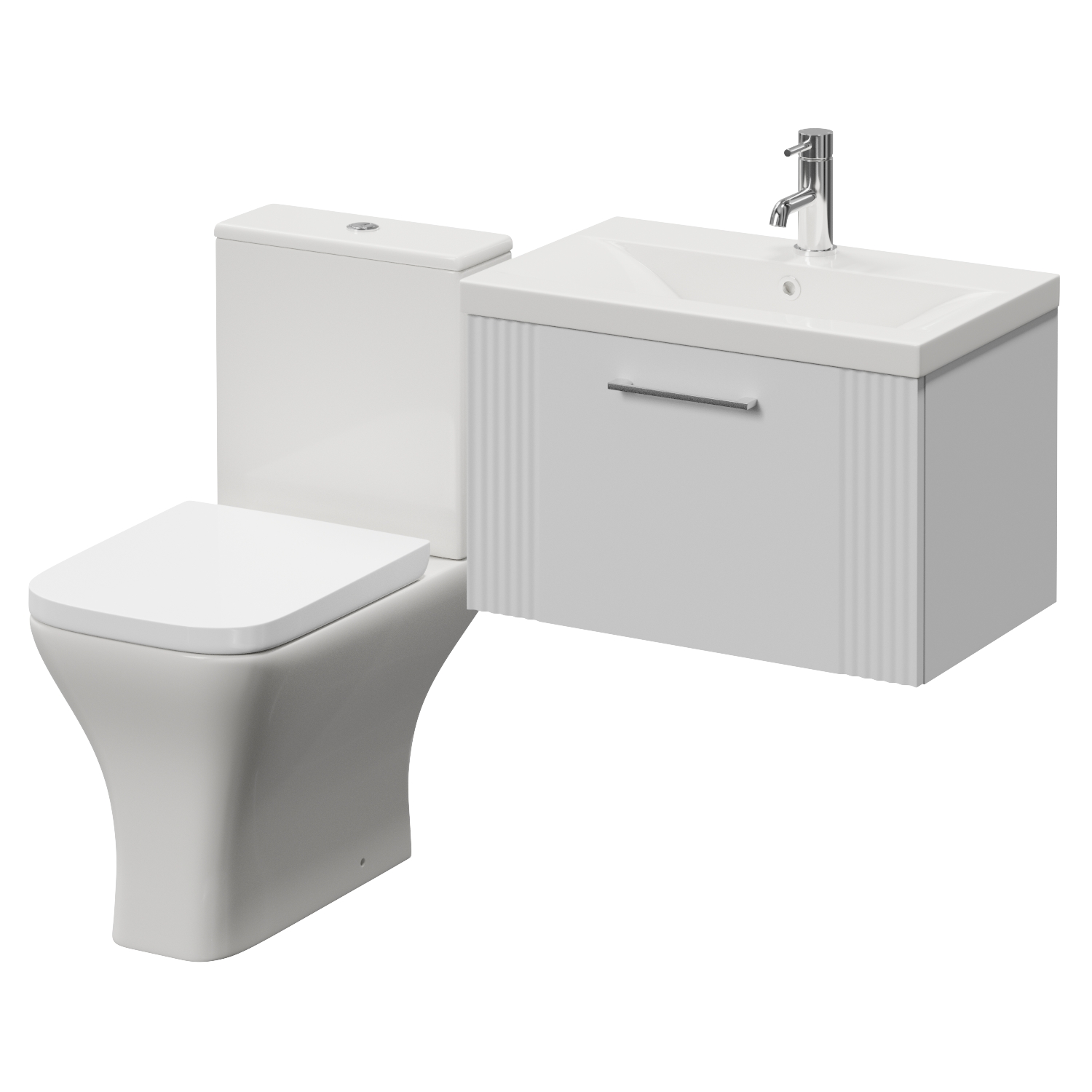 Avant Wall Mounted Single Drawer Vanity Unit and Kingston Toilet Suite with Glide Basin