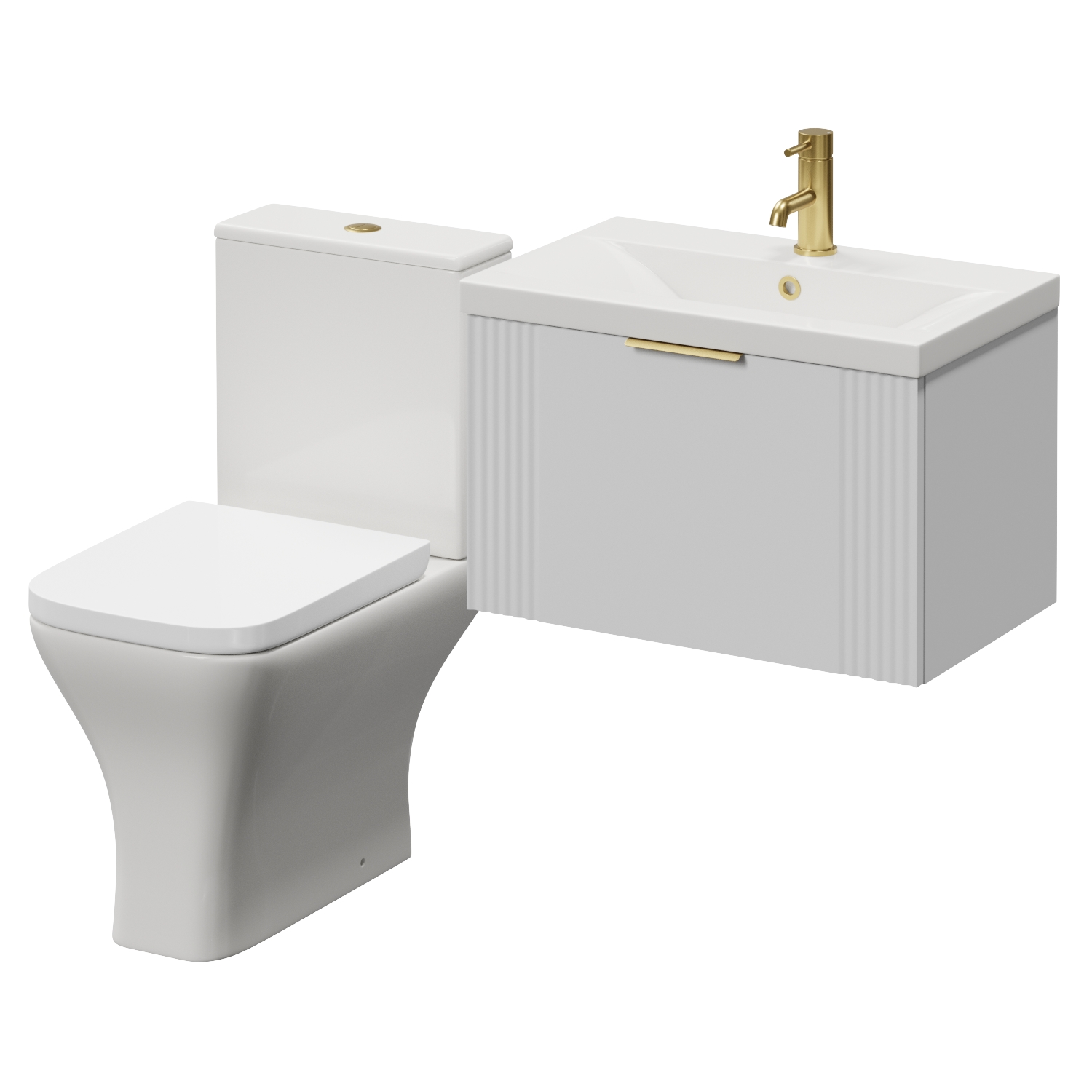 Avant Wall Mounted Single Drawer Vanity Unit and Kingston Toilet Suite with Glide Basin