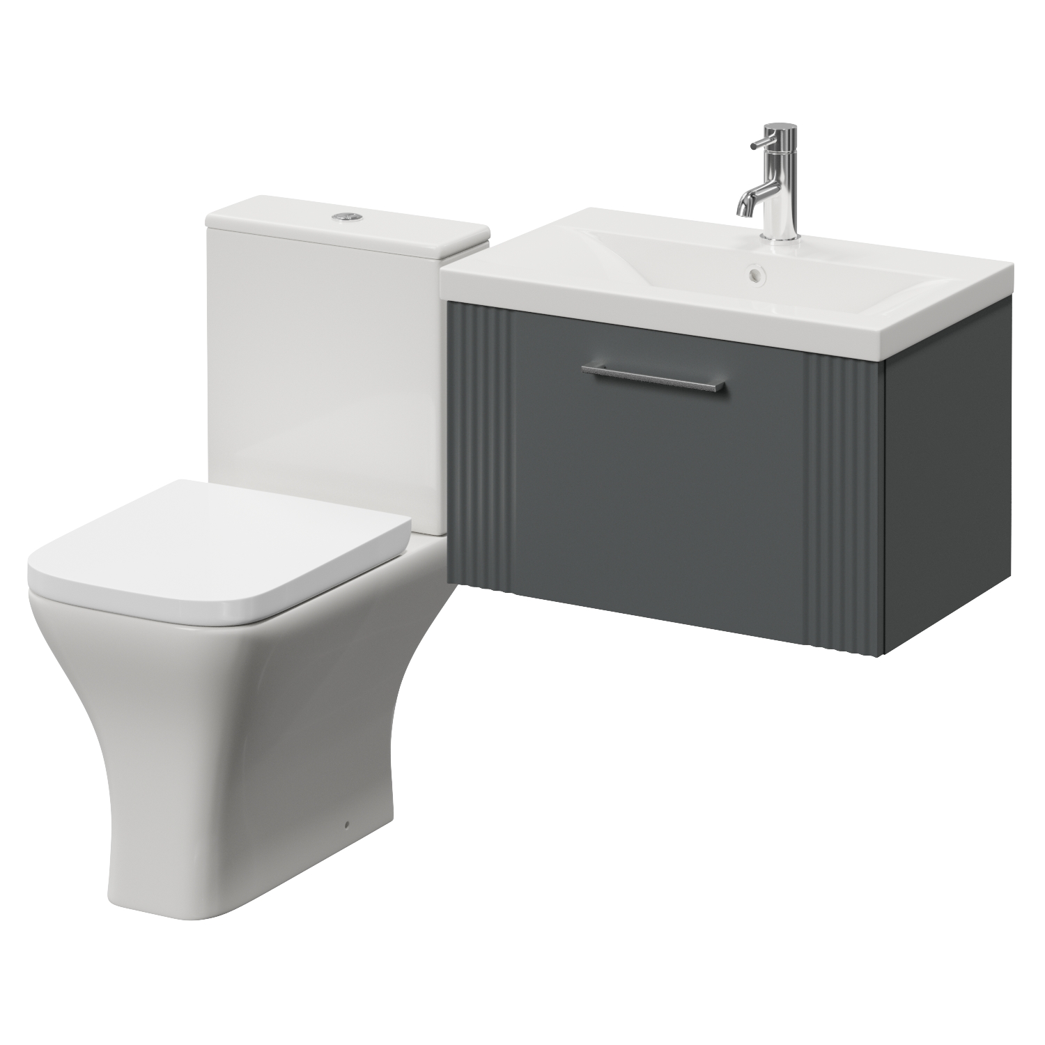 Avant Wall Mounted Single Drawer Vanity Unit and Kingston Toilet Suite with Glide Basin