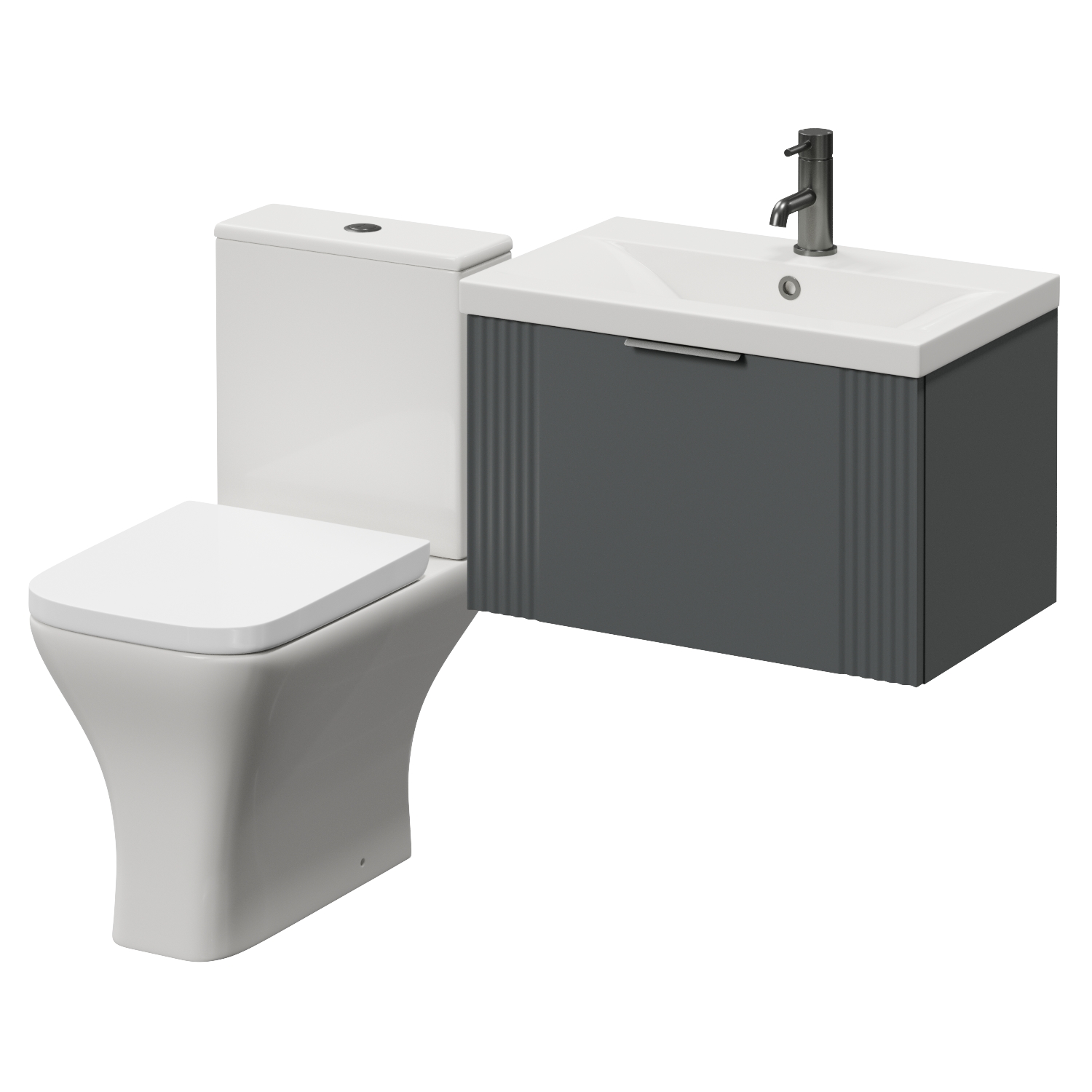 Avant Wall Mounted Single Drawer Vanity Unit and Kingston Toilet Suite with Glide Basin
