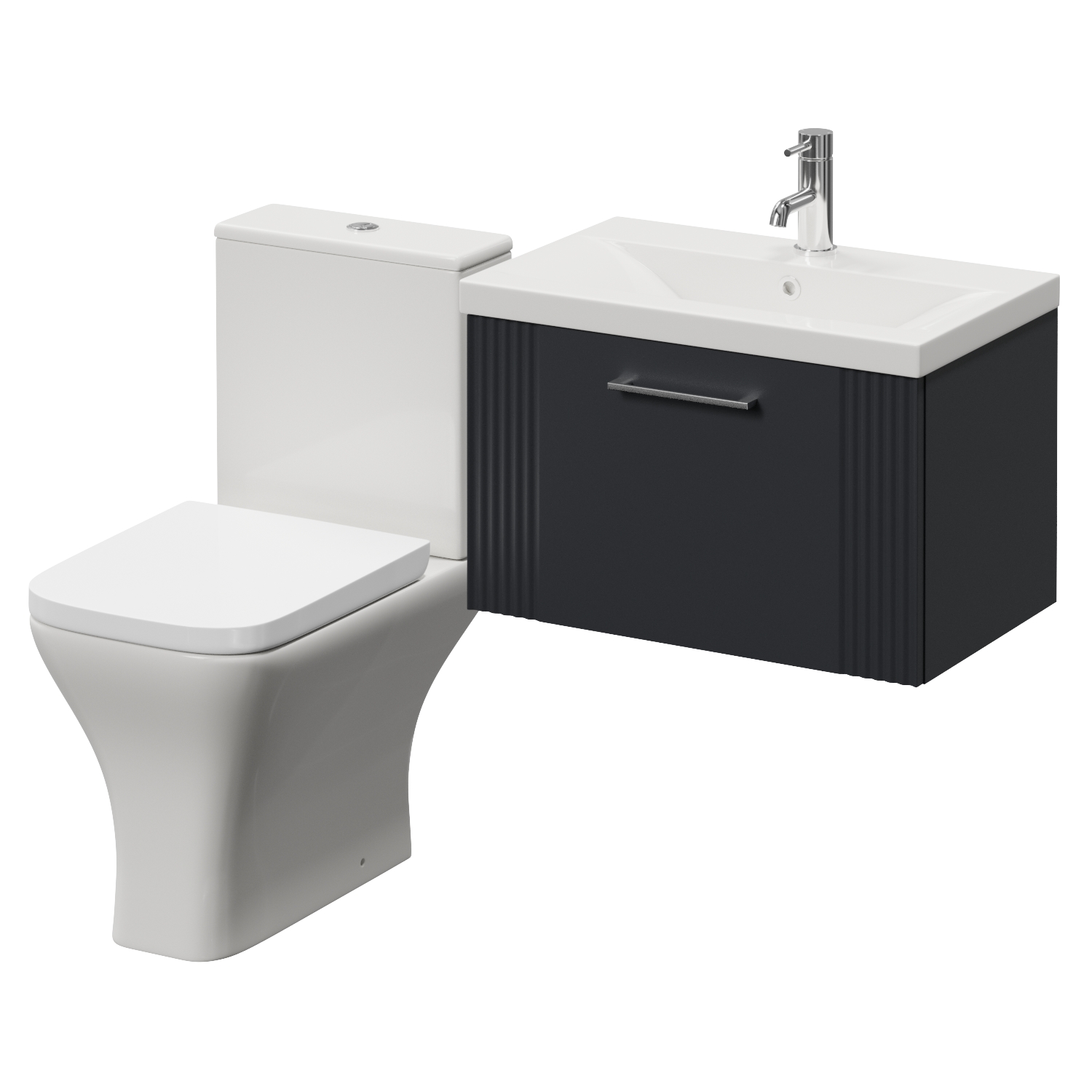 Avant Wall Mounted Single Drawer Vanity Unit and Kingston Toilet Suite with Glide Basin