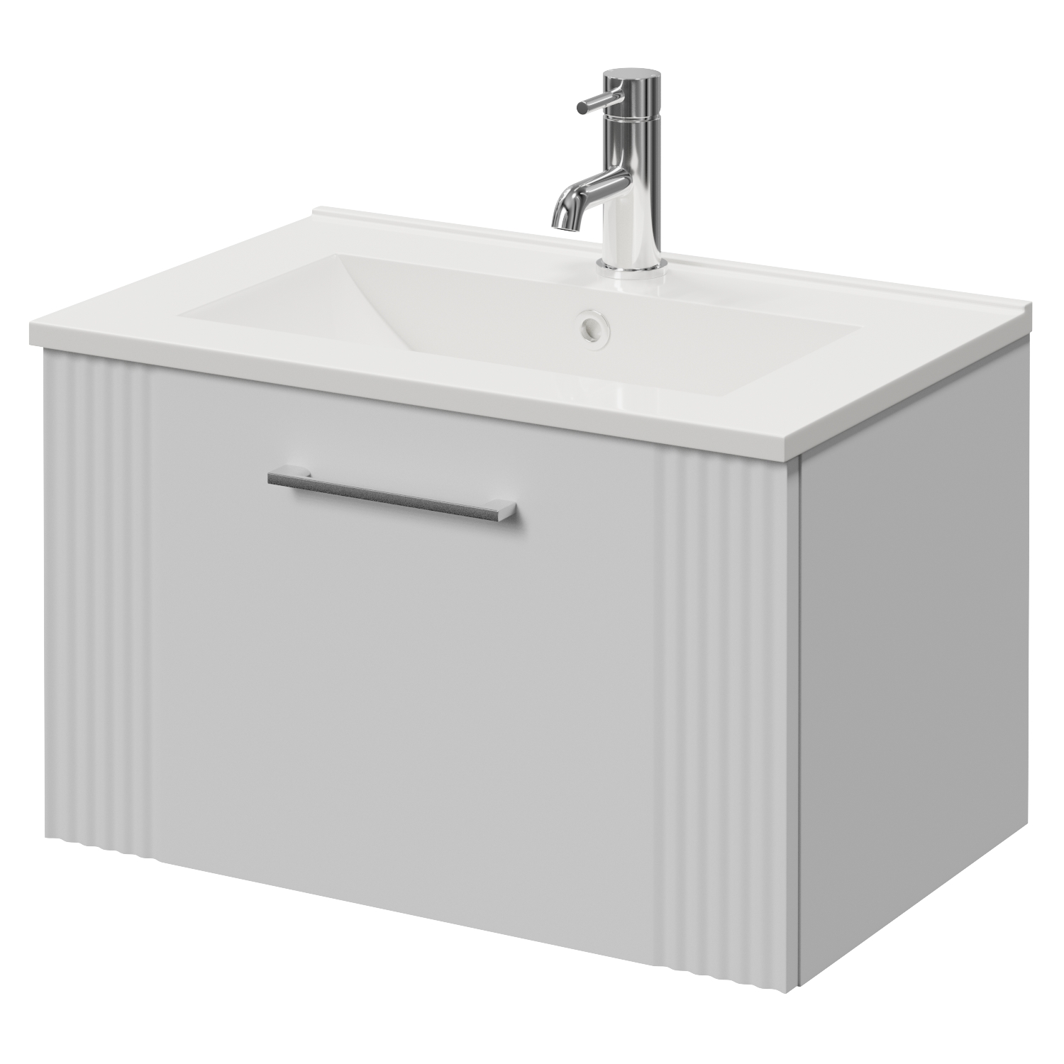 Avant Wall Mounted Single Drawer Vanity Unit with Angel Basin