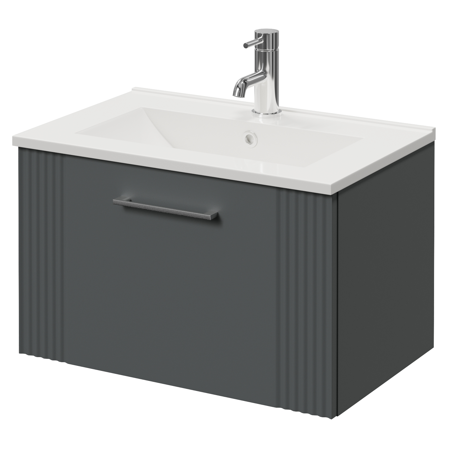 Avant Wall Mounted Single Drawer Vanity Unit with Angel Basin