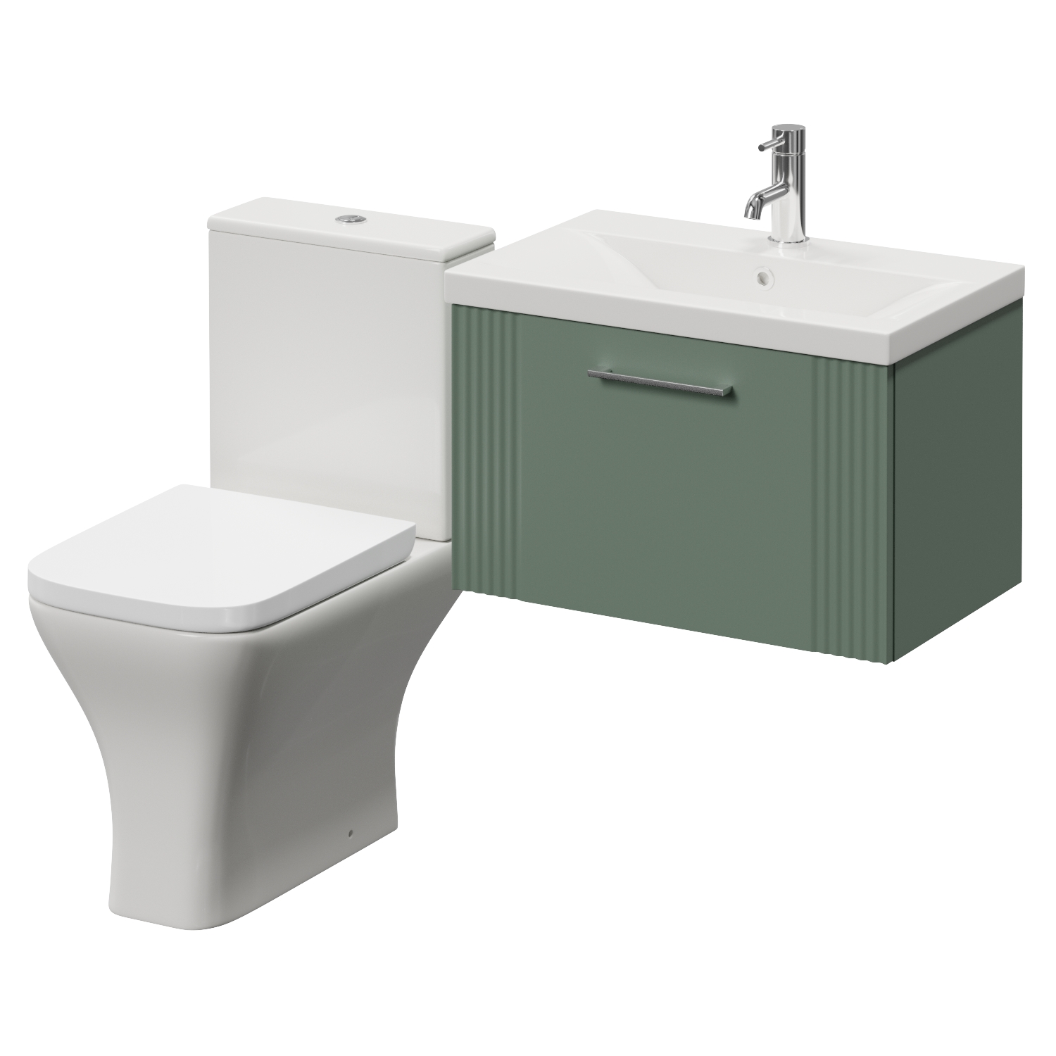 Avant Wall Mounted Single Drawer Vanity Unit and Kingston Toilet Suite with Glide Basin
