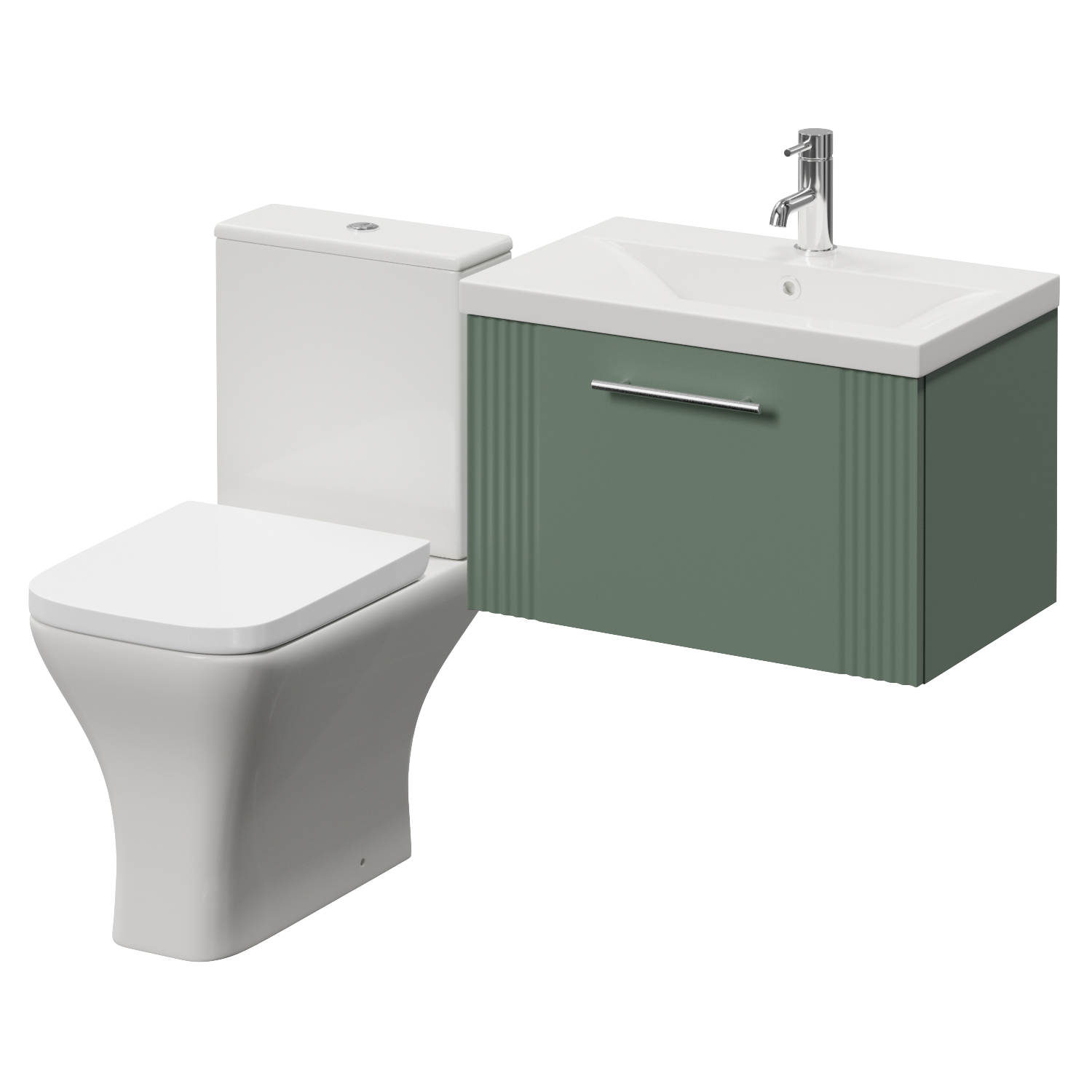 Avant Wall Mounted Single Drawer Vanity Unit and Kingston Toilet Suite with Glide Basin