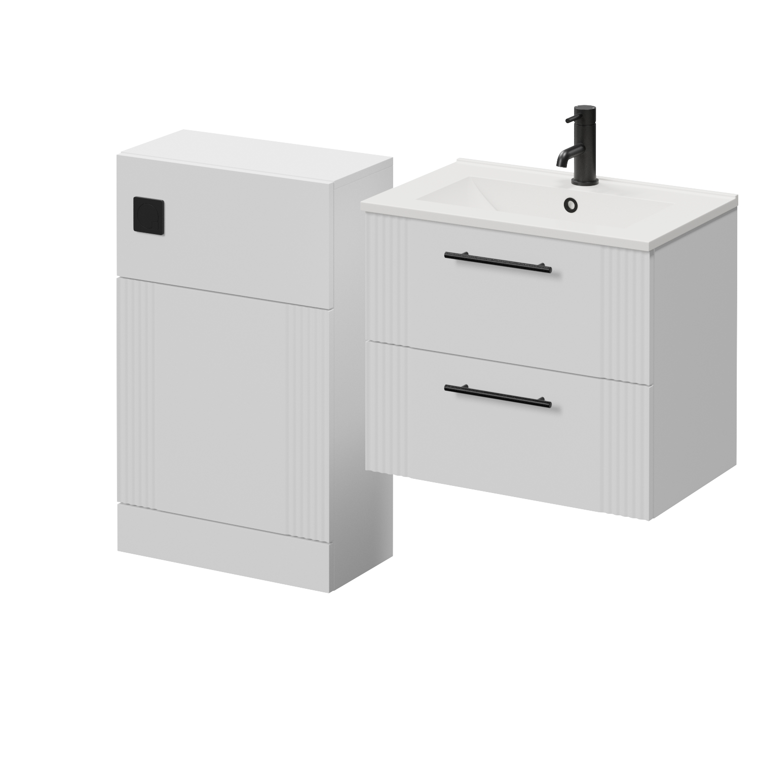 Avant Wall Mounted 2 Drawer Vanity Unit and Toilet Suite with Angel Basin