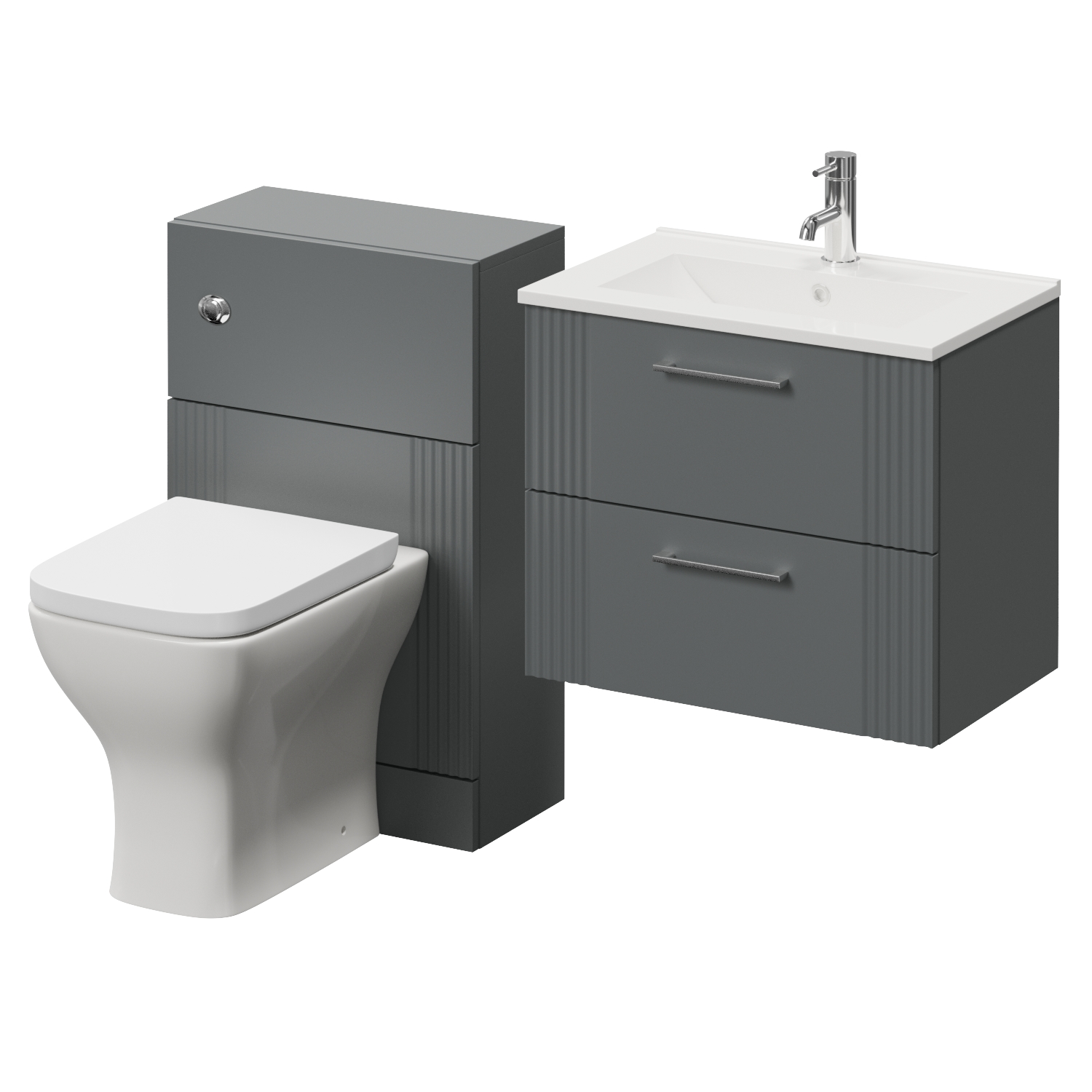 Avant Wall Mounted 2 Drawer Vanity Unit and Toilet Suite with Angel Basin