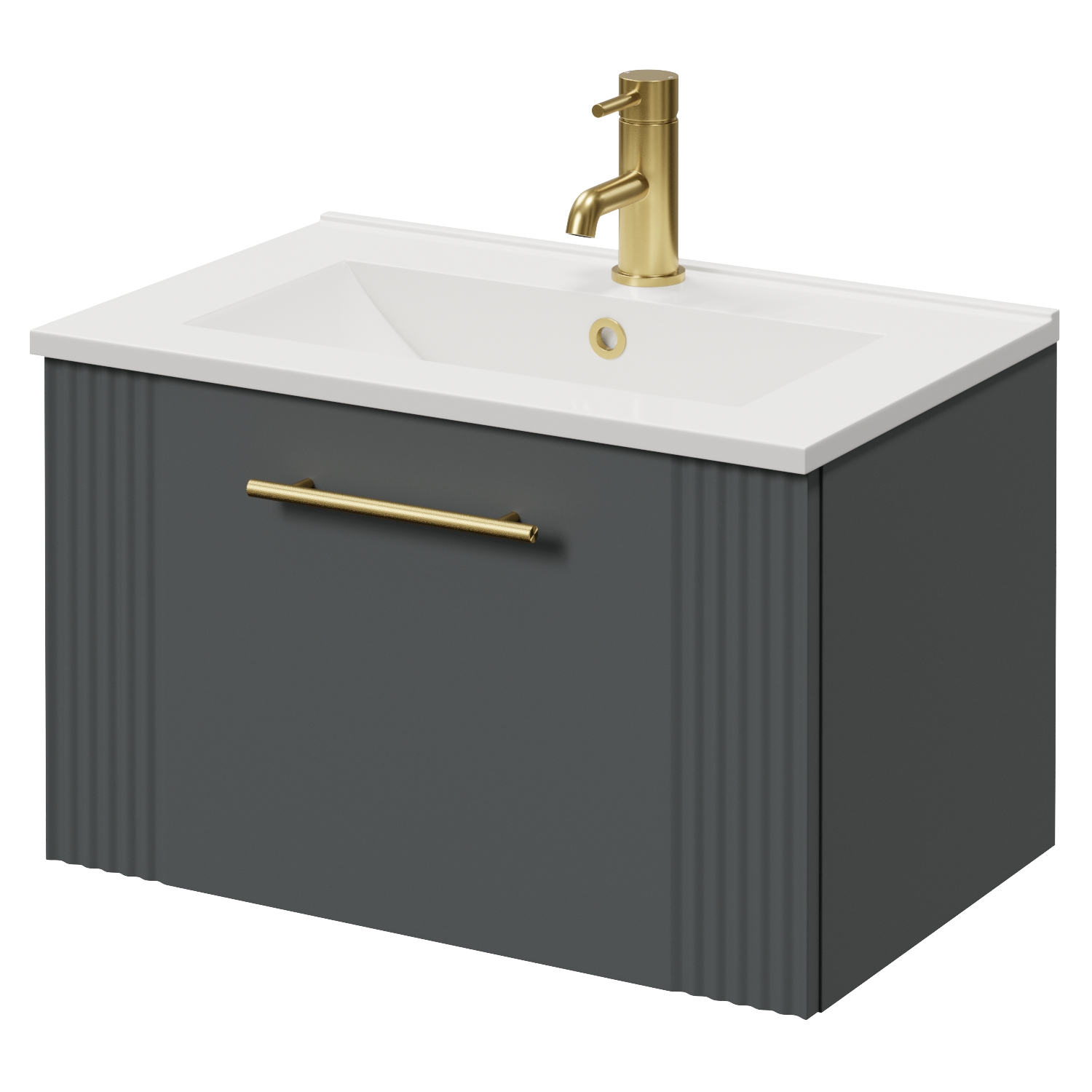 Avant Wall Mounted Single Drawer Vanity Unit with Angel Basin