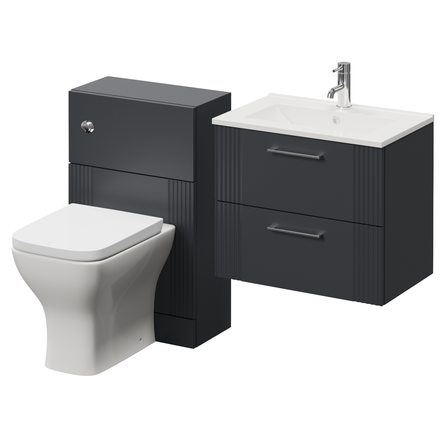 Avant Wall Mounted 2 Drawer Vanity Unit and Toilet Suite with Angel Basin