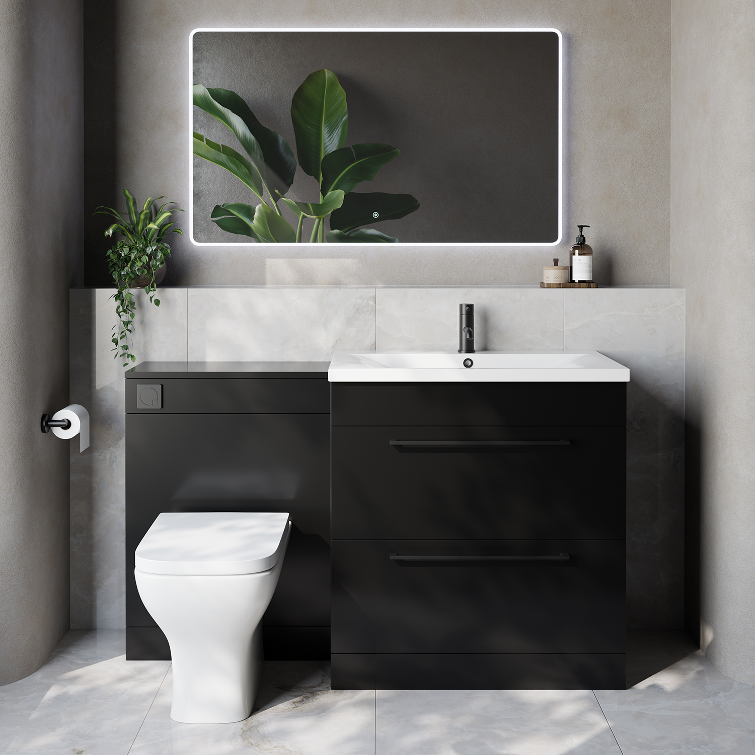 Napoli 460 Cento 2 Drawer Vanity Unit Toilet Suite with Glide Basin