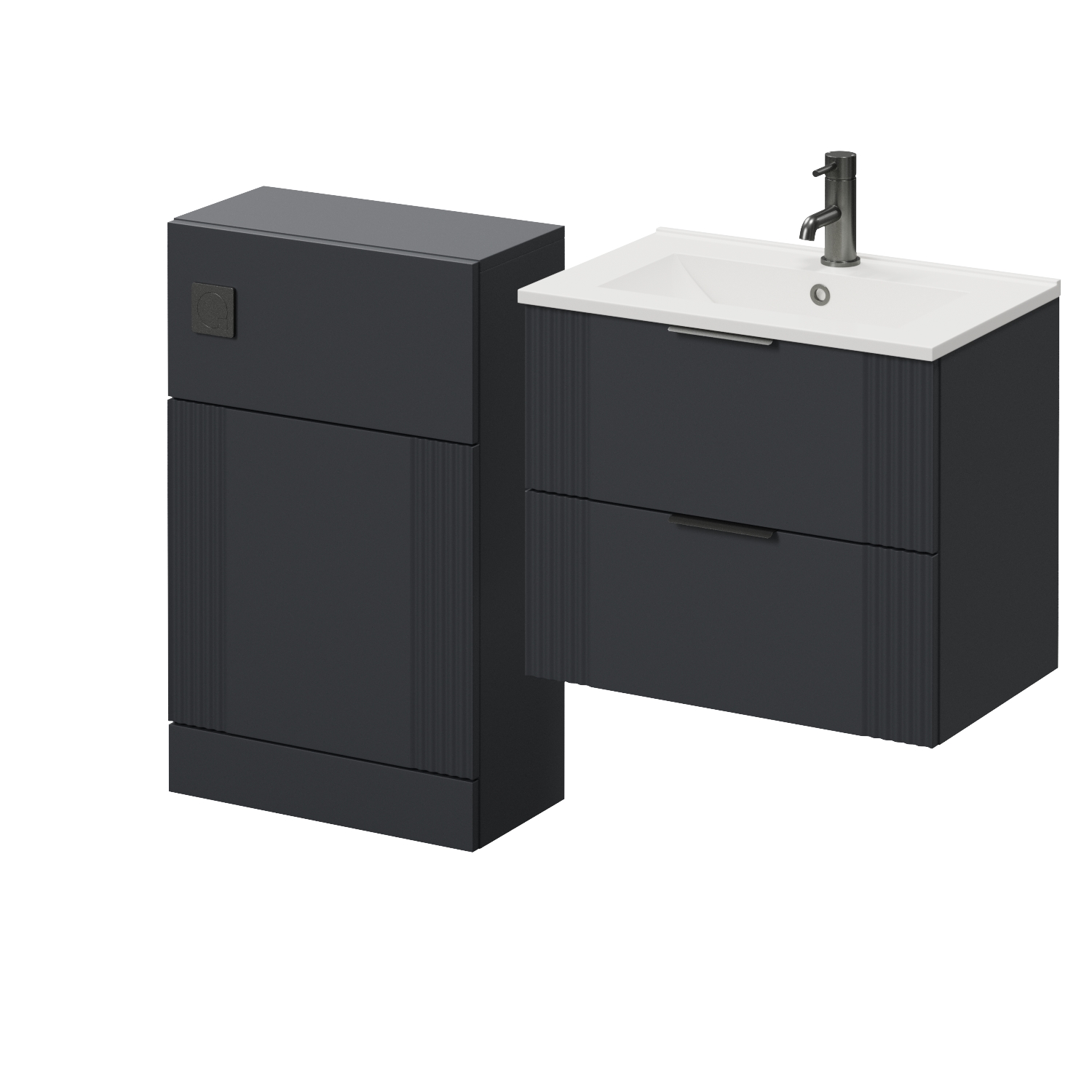 Avant Wall Mounted 2 Drawer Vanity Unit and Toilet Suite with Angel Basin